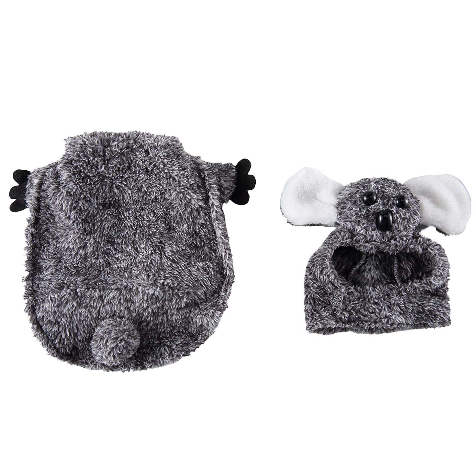 KLFGJ Funny Raccoon Brown Rabbit Costume for Dogs - Stand-Up Pet Outfit in Gray (Size M) | Perfect for Halloween, Cosplay & Dress-Up Parties