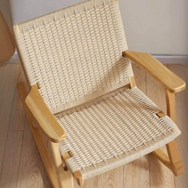 Comfortable Wooden Front Porch Rocking Chair with High Back Support - Perfect for Relaxing on Your Patio, Deck, or Garden