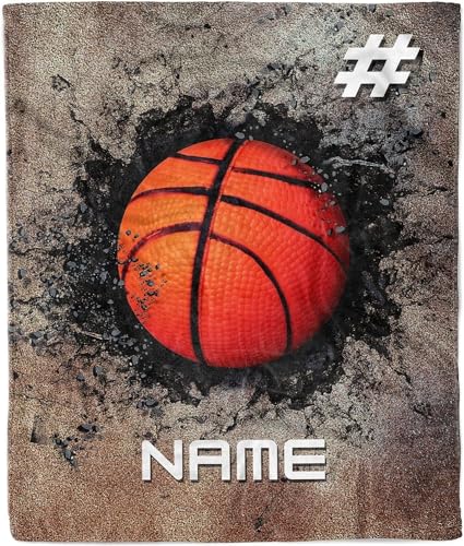 Basketball Name Number Blanket