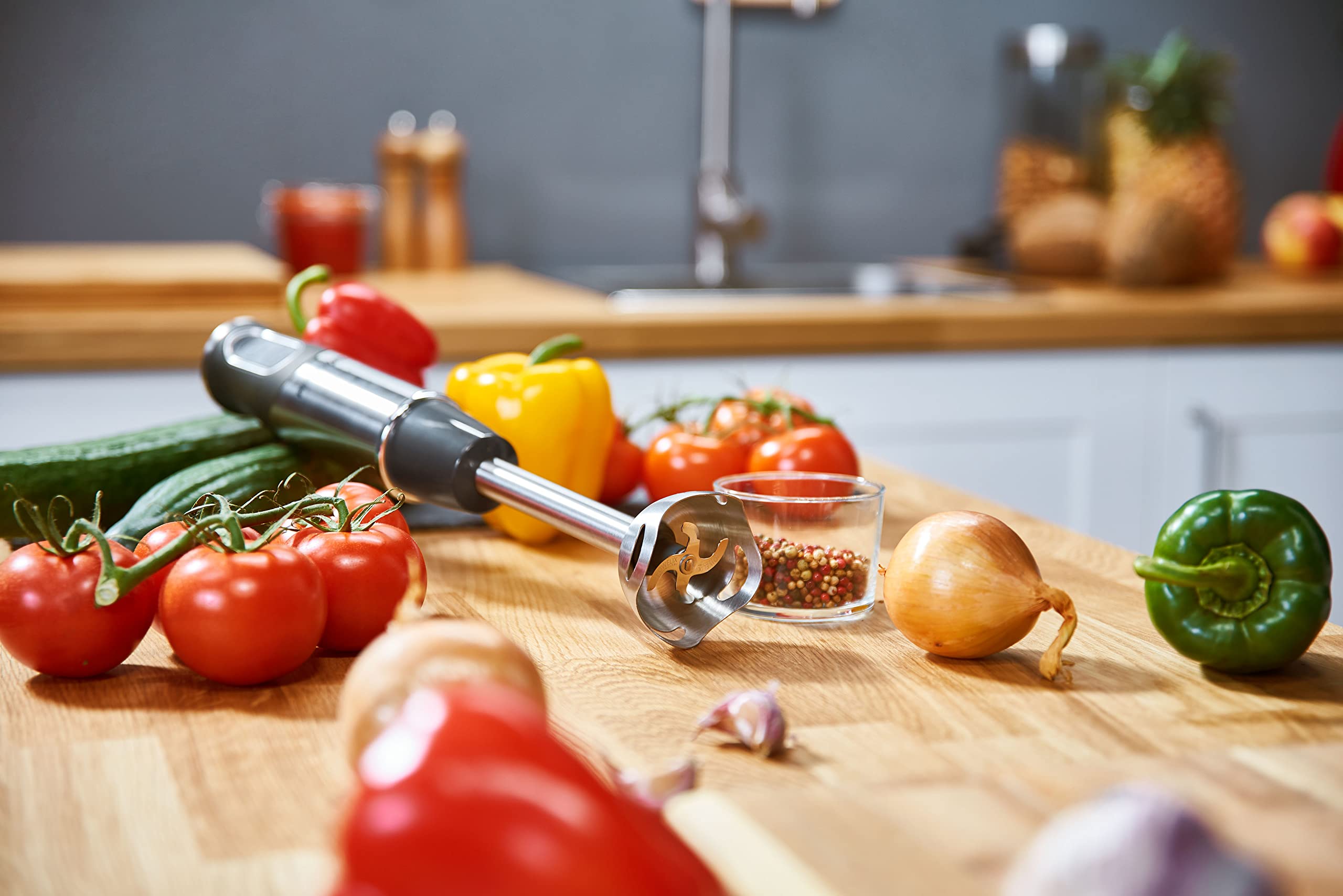Tefal HB6588 1000W Immersion Hand Blender with 0.8L Stainless Steel Container - Powerful Stick Blender for Smoothies, Soups & Baby Food - Black Stainless Steel Design - Perfect for Kitchen & Home Cooking