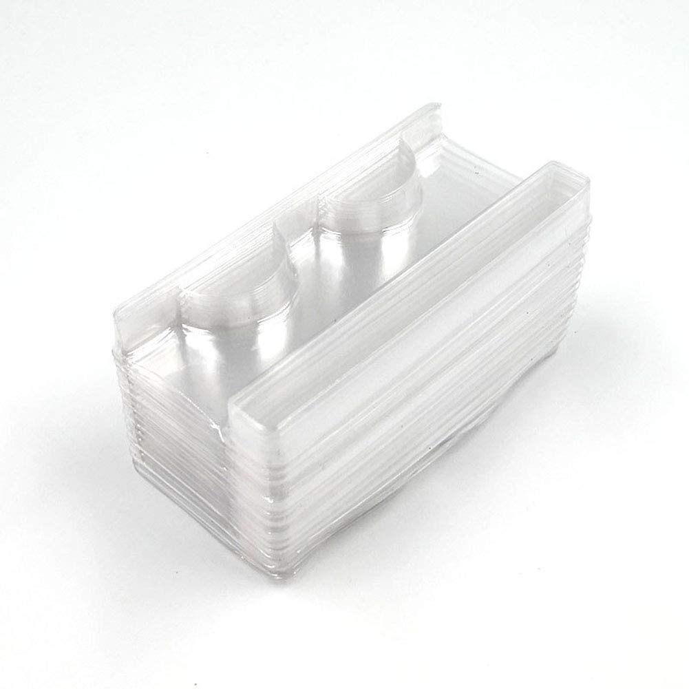 25-Piece Clear Plastic Rectangle Eyelash Tray Holder - False Eyelash Storage Case & Packaging Box for Professional Makeup Artists & Salon Use - Perfect for Organizing, Displaying, and Protecting Eyelash Extensions