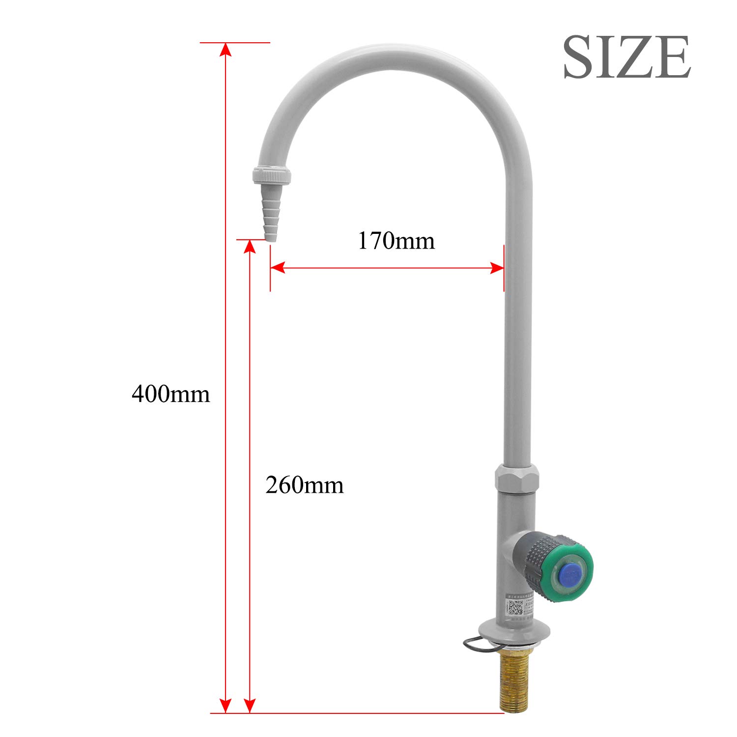 CGOLDENWALL Lab Faucet - Copper Single Nozzle Laboratory Sink Faucet for Science Labs, Hospitals & Schools (1112 Grey) - Durable & Corrosion-Resistant for Daily Lab Use