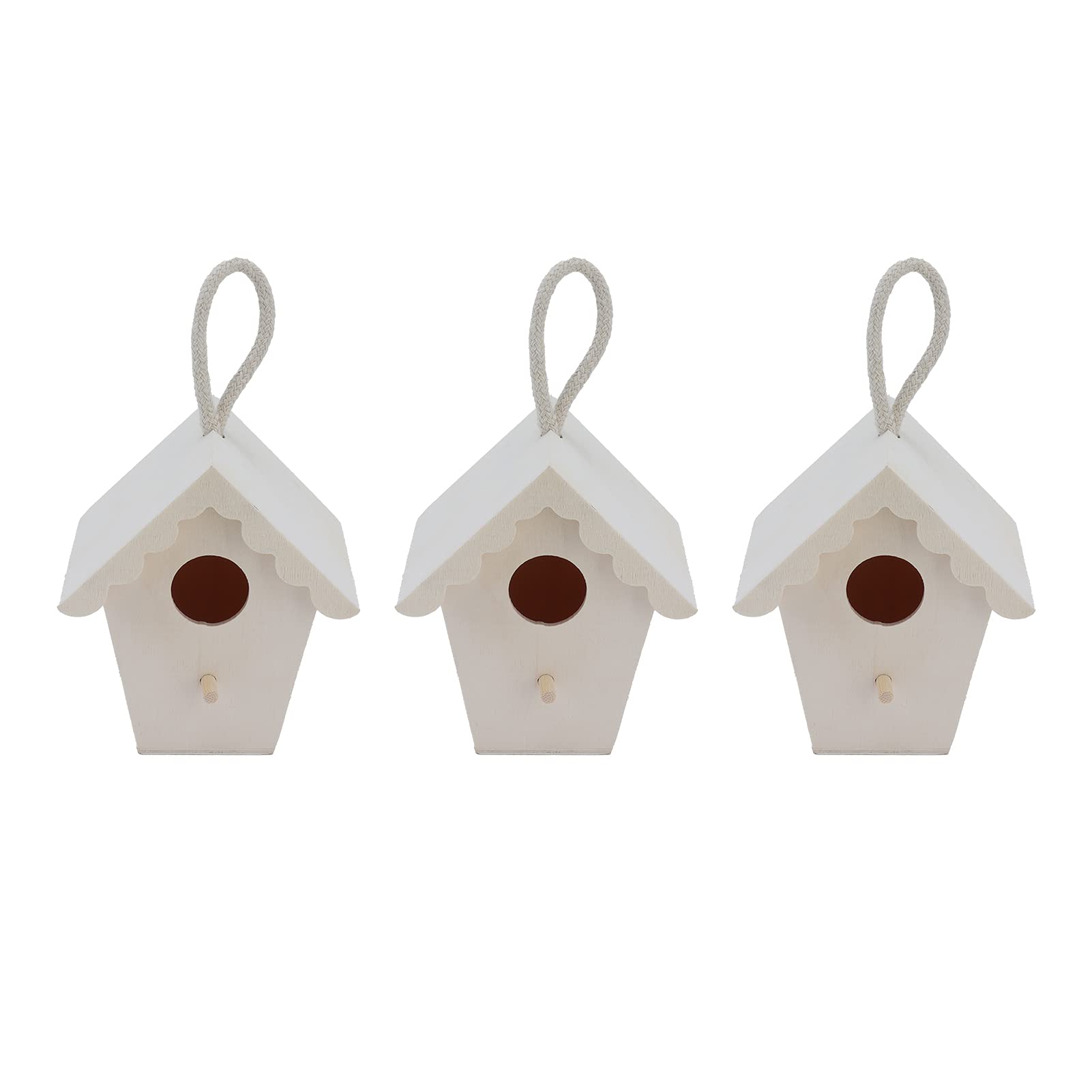 3Pcs DIY Wooden Bird House - Outdoor Hanging Bird Nest Box with Observation Window for Garden, Patio & Country Cottages - Perfect for Bird Watching & Nature Decor