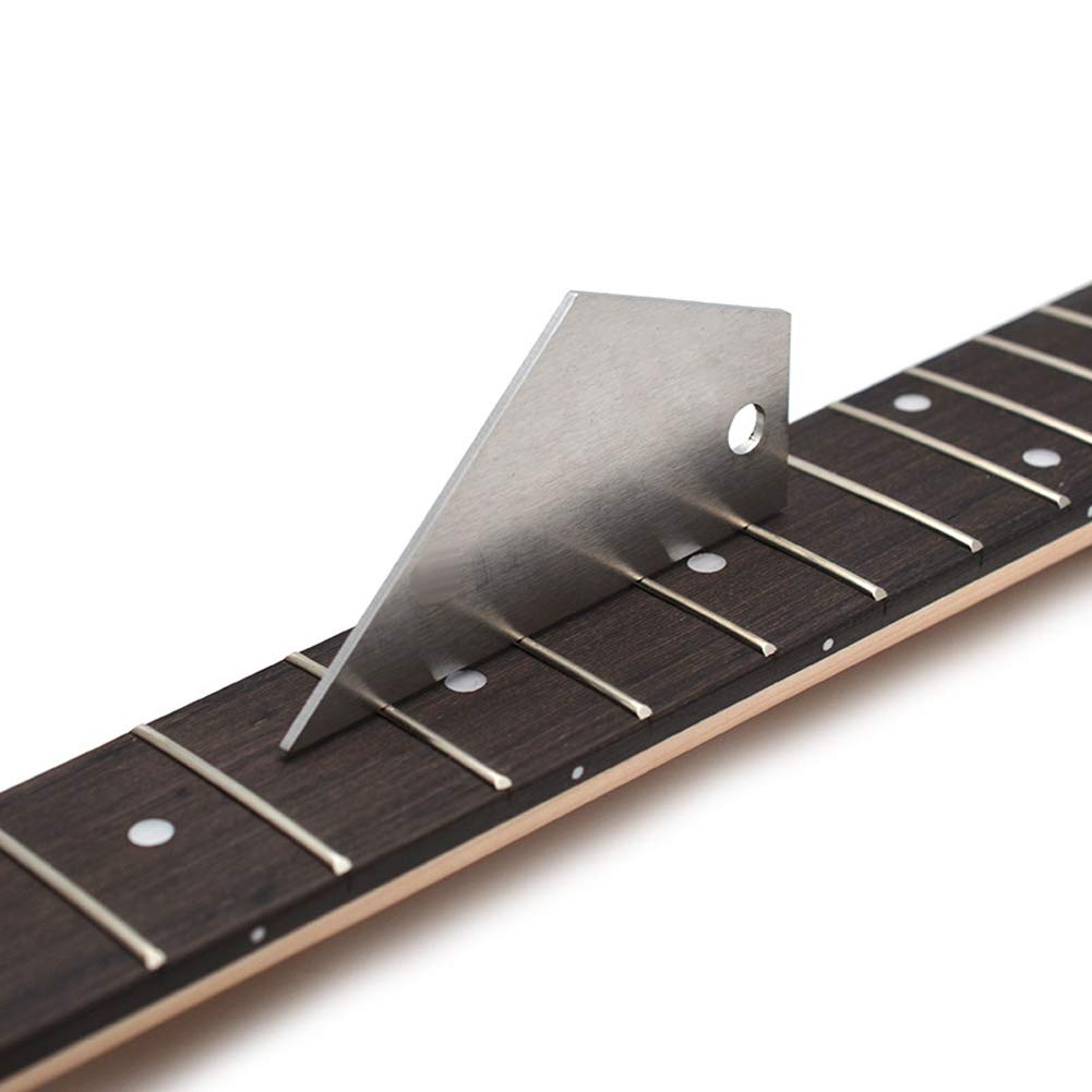 Professional Guitar Neck Notched Straight Edge Fret Rocker & String Height Gauge - Precision Luthier Tool for Fretboard Leveling & Setup (Silver) - Perfect for Guitar Maintenance, Repair & DIY Adjustments