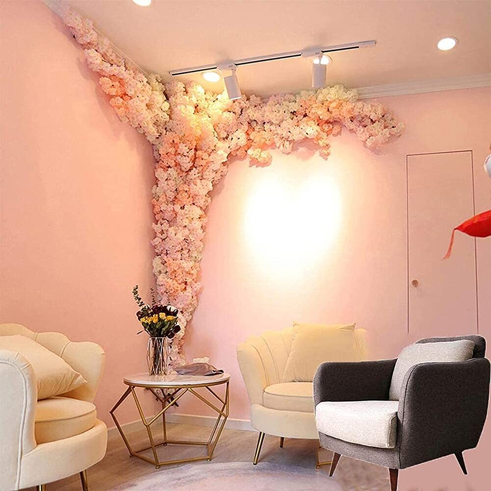 HSBOY Artificial Cherry Blossom Tree - 6ft Fake Flowering Tree with Realistic Pink Blossoms for Home, Wedding & Garden Decor - Perfect for Indoor/Outdoor, Christmas, Party & Family Celebration Decoration