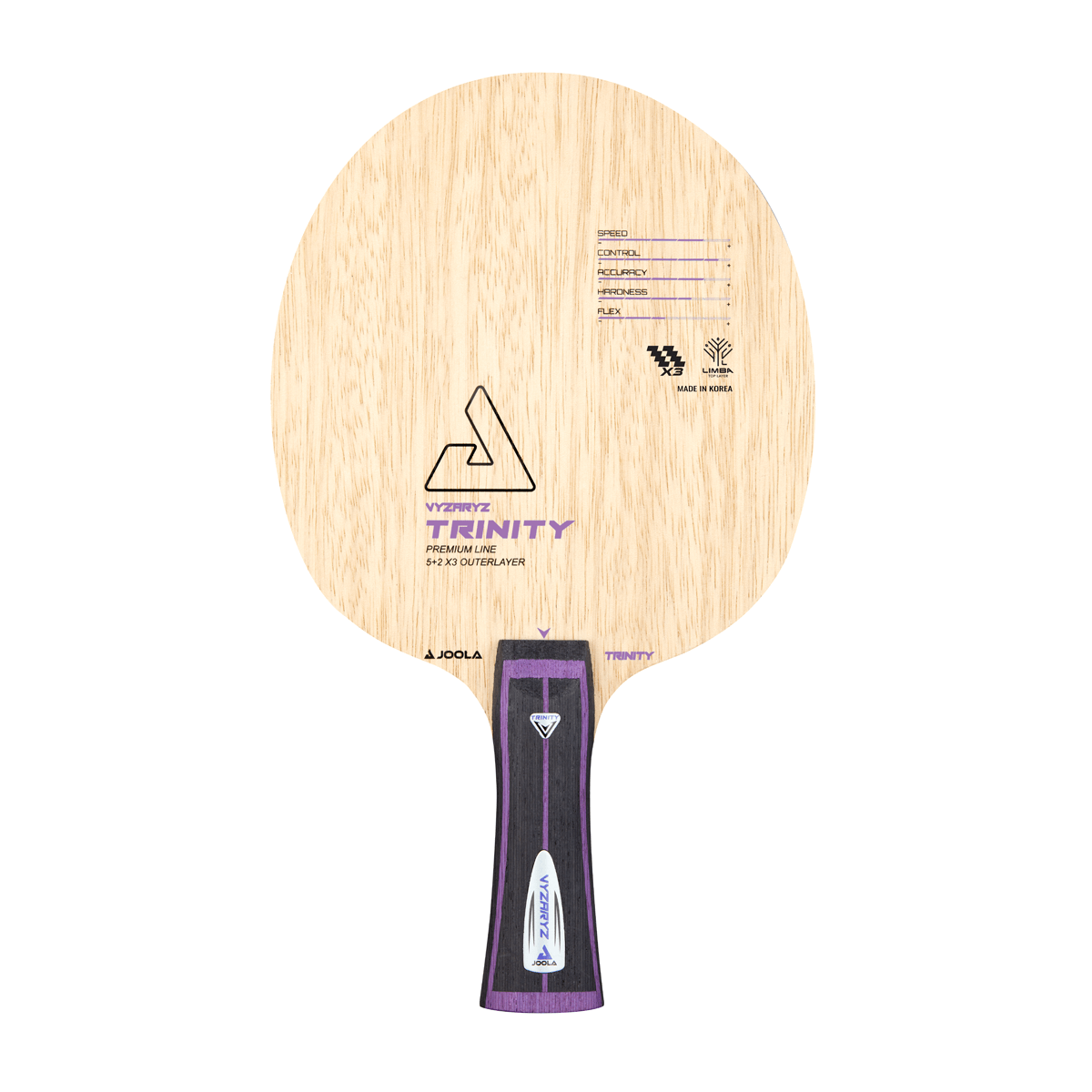 JOOLA Vyzaryz Trinity Table Tennis Blade - Premium Carbon Fiber Paddle for Competitive Play & Training - Perfect for Professional & Recreational Players