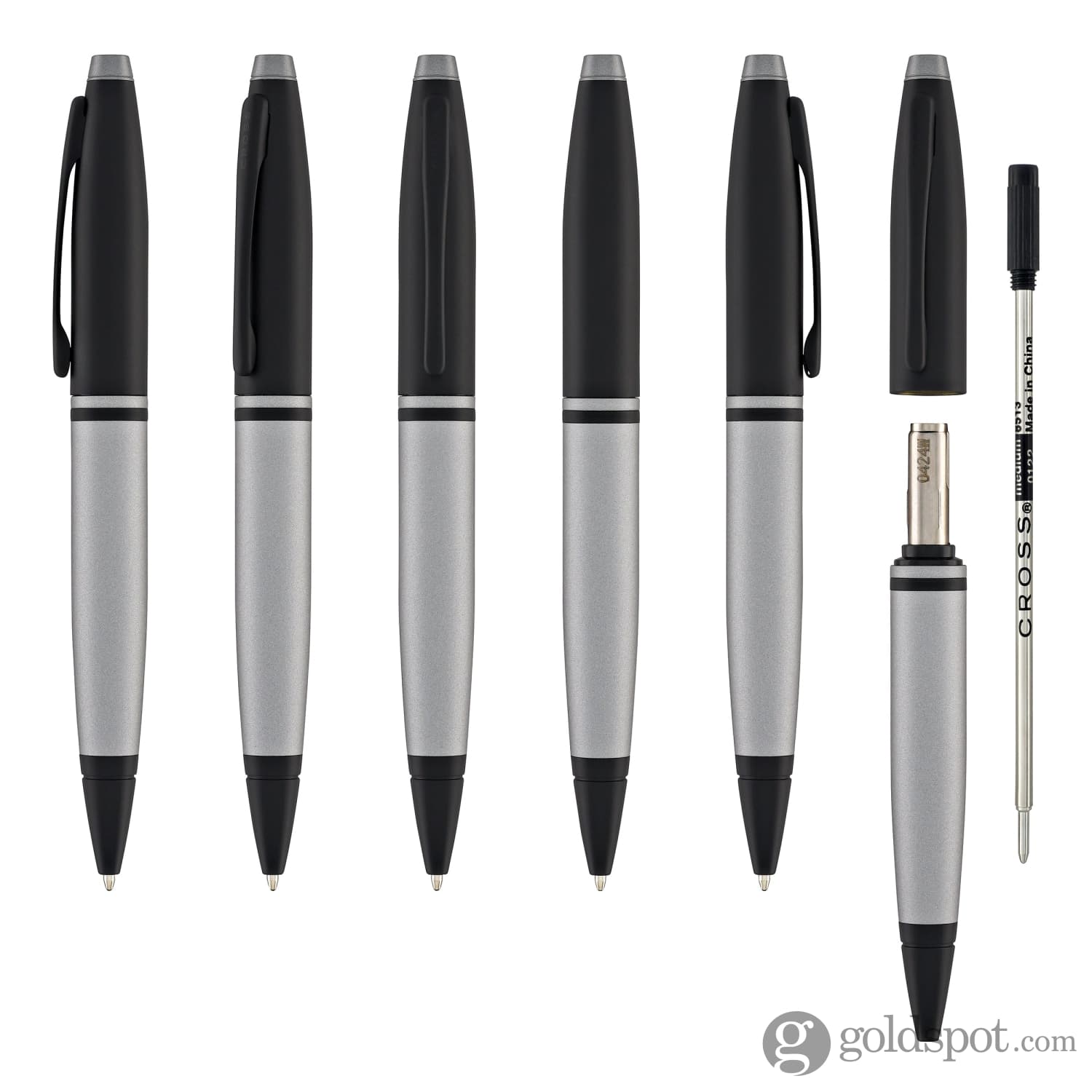 Cross Calais Matte Gray Lacquer Ballpoint Pen with Black Trim - Premium Writing Instrument for Office, Business & Gift Giving