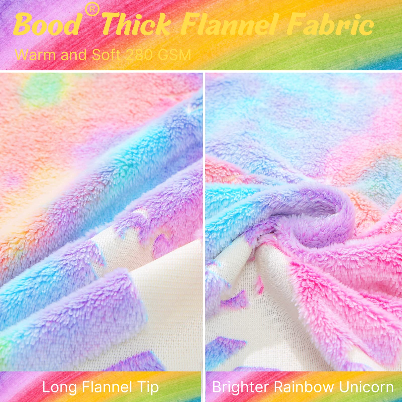 **Rainbow Glow in The Dark Unicorn Blanket for Kids & Girls - Soft Plush Fuzzy Throw Blanket - Personalized Christmas Gift for Kids - Perfect for Bedtime, Movie Nights & Cozy Comfort**