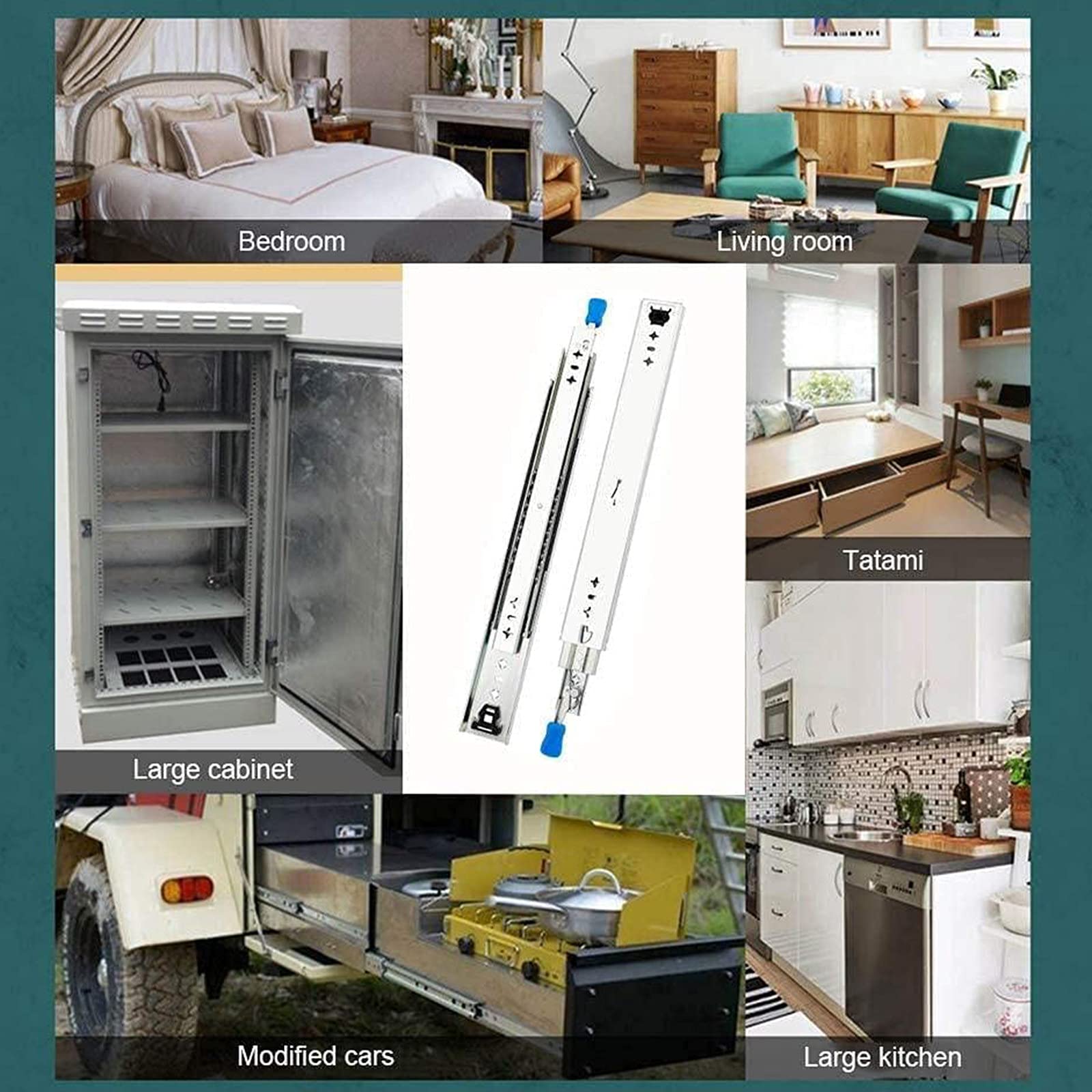 Heavy Duty Soft Close Drawer Slides - Full Extension Side Mount Ball Bearing Slides for Kitchen Cabinets, Office Desks & Furniture (58inch/1450mm) - Easy Installation for Smooth, Quiet Drawer Operation