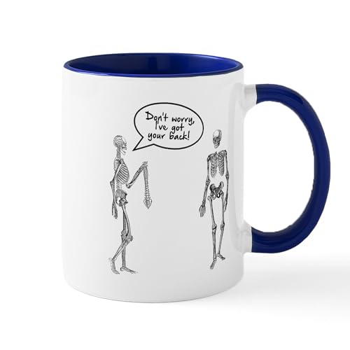 White/Navy Inside - Skeletons I've Got Your Back Mug