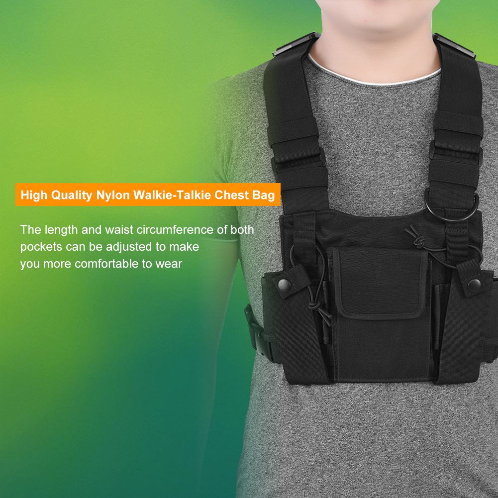 Adjustable Tactical Chest Bag - Durable Nylon Molle Pouch for Work, Duty, and Outdoor Activities - Perfect for Hiking, Camping, and Workshop Use