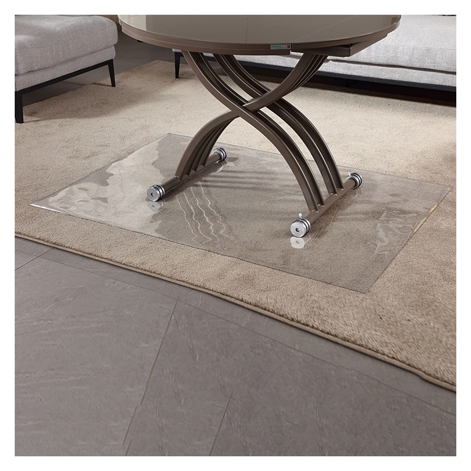 ZXXL Clear Vinyl Plastic Carpet Protector Mat - 80×250cm (2.6×8.2ft) Non-Slip Hardwood Floor Rug Runner for Office Chairs, Entryways & High Traffic Areas - Transparent Area Rug Cover for Home & Office Use