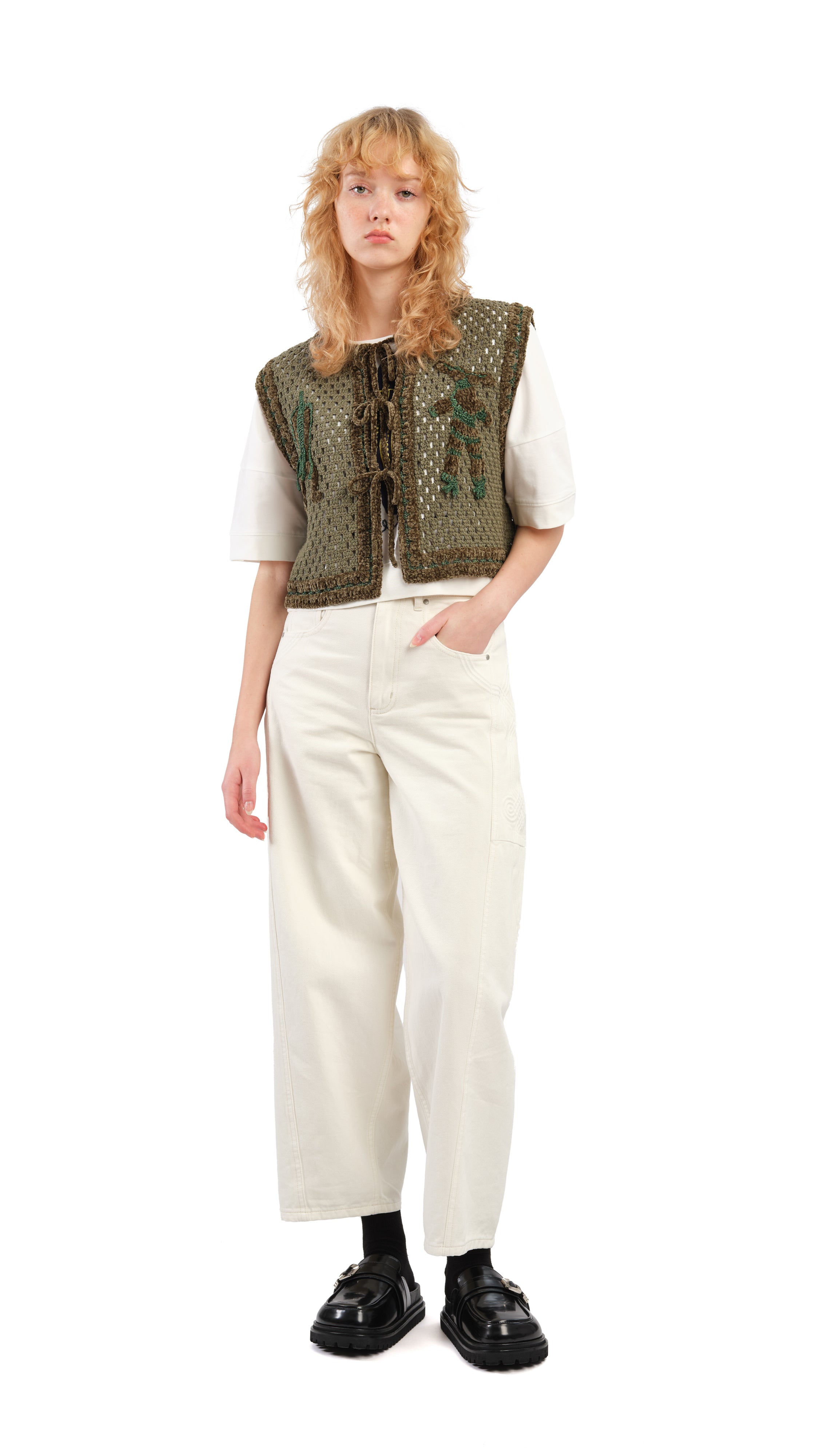 Selk'Nam Graphic Crochet Vest for Women - Stylish Handmade Knit Sweater Vest - Boho Chic Fashion Top for Fall & Winter - Perfect for Layering, Casual Outfits, and Festival Wear