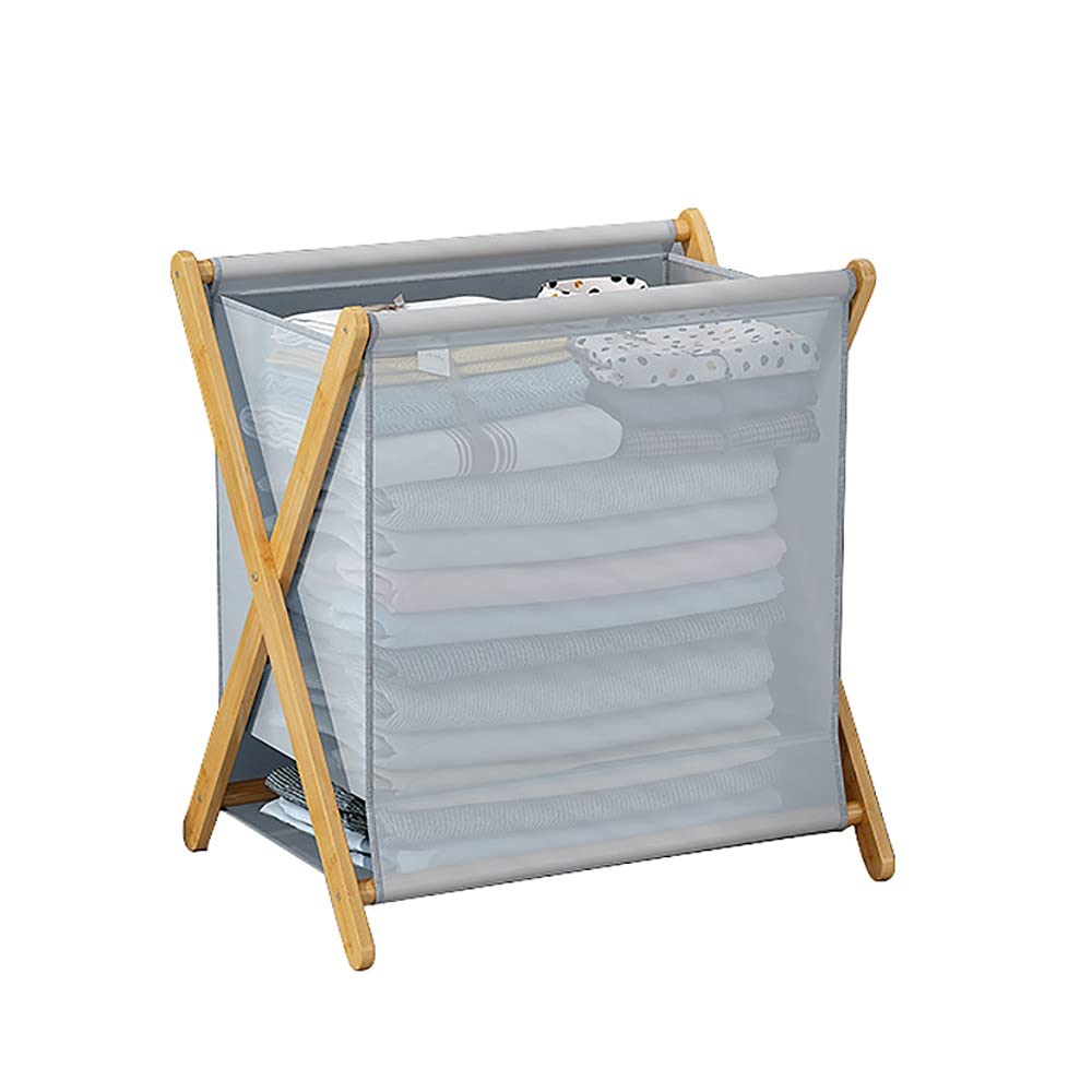 Premium Bamboo Laundry Hamper with Cotton Linen Lining - Collapsible Multi-Functional Storage Basket - Elevated Moisture-Proof Design for Bedroom, Bathroom & Nursery - Perfect for Clothes, Toys, and Organizing Essentials
