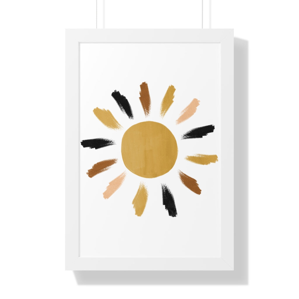 Modern Sunshine Framed Vertical Poster - Wall Art Decor for Living Room, Bedroom & Office - Perfect for Home & Office Decoration
