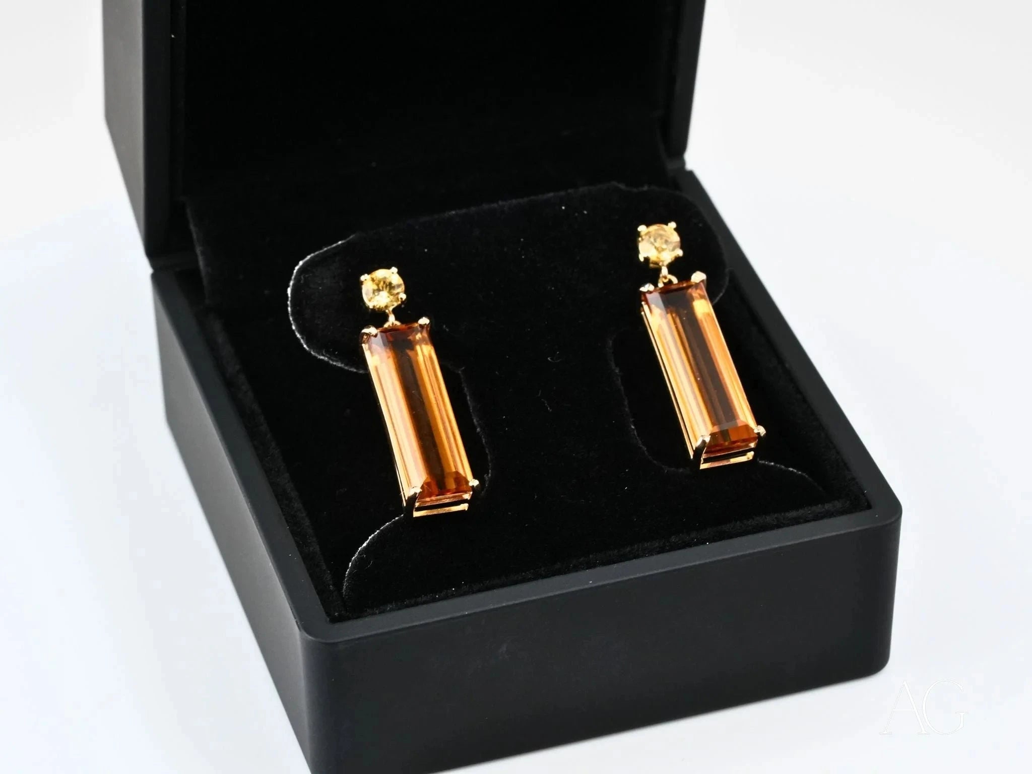 18K Gold Citrine Earrings - Solaris Legacy Collection | Dainty Stud Earrings for Women, Gift for Her | Perfect for Weddings, Parties & Special Occasions