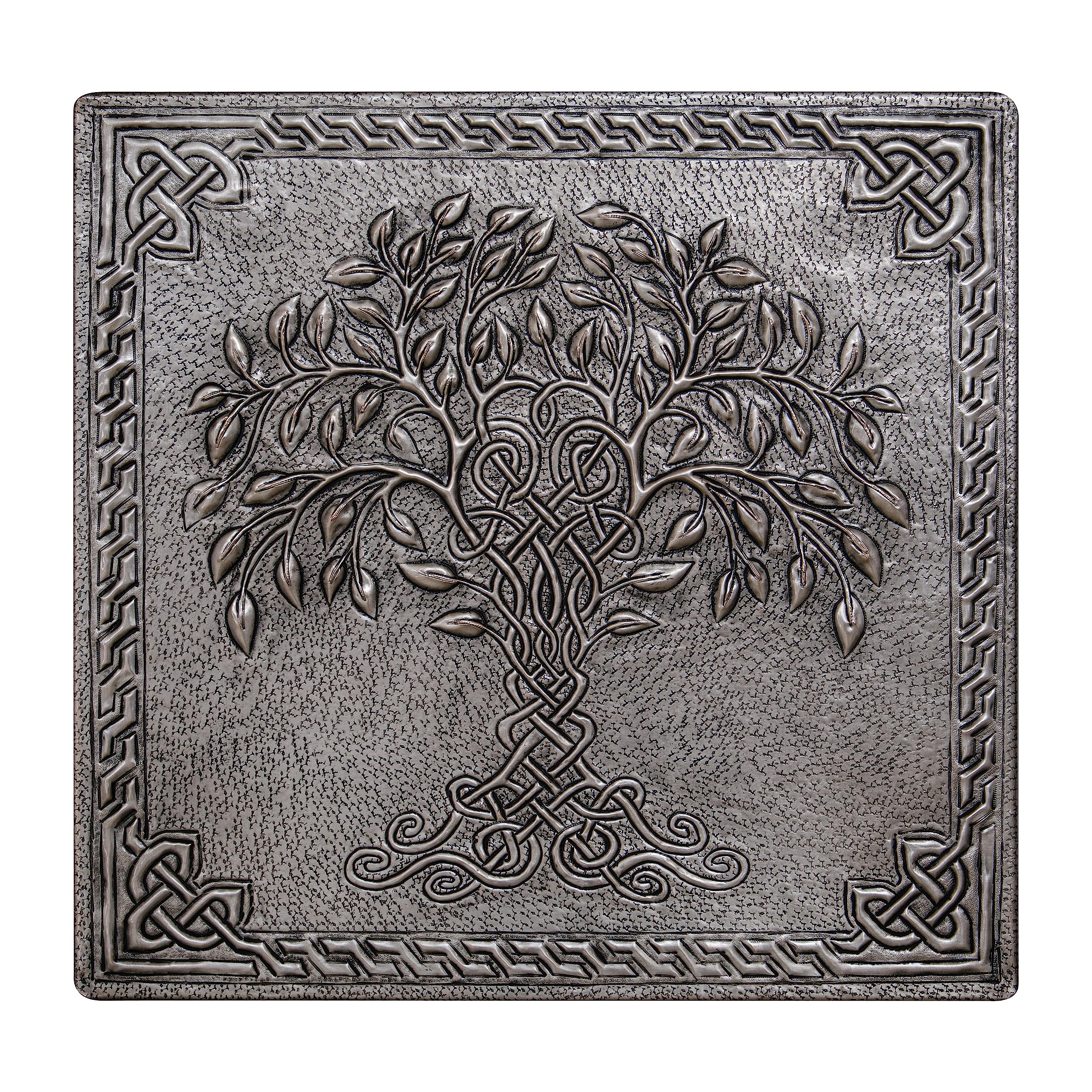 Handmade Celtic Tree of Life Copper Kitchen Backsplash Panel with Knot Border - Custom Indoor & Outdoor Wall Decor for Home, Restaurant & Bar