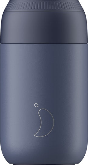 Chilly's Series 2 Reusable Stainless Steel Coffee Cup 340ml (12oz) - Insulated Travel Mug, Whale Blue - Perfect for Hot & Cold Drinks, Office, Commuting & Outdoor Activities