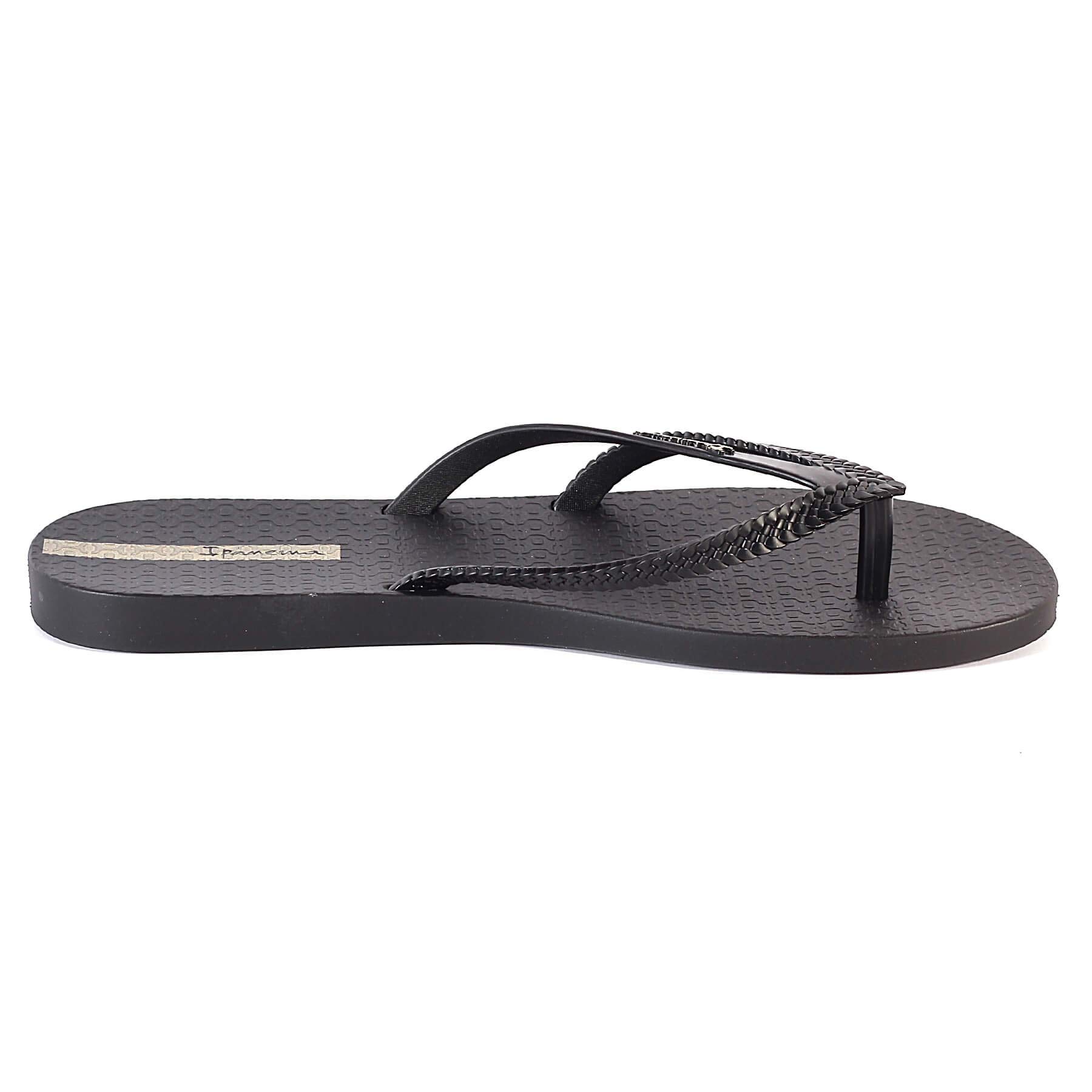 Ipanema Women's Comfortable Beach & Pool Sandals - Slip Resistant Flip Flops for Vacation, Waterpark & Summer Outings - Black, Size 9-10 US