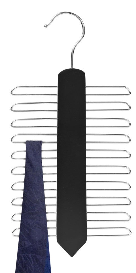 Premium Black Wooden Tie Hanger - Vertical Space-Saving Design for Necktie & Bow Tie Organization | Perfect for Closet, Wardrobe & Travel Storage