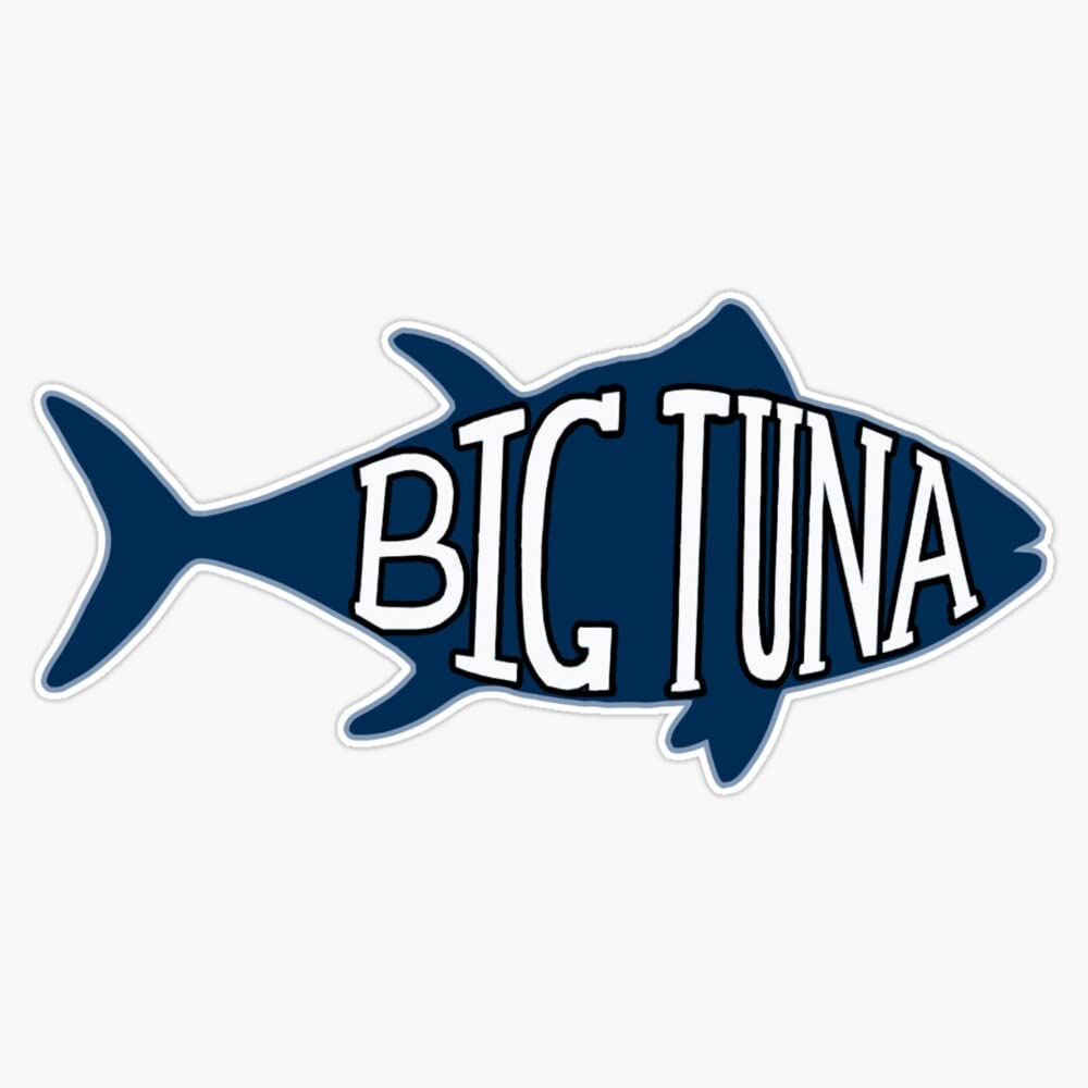 Big Tuna Bumper Sticker - 5 Inch Vinyl Decal for Cars, Trucks & Laptops - Waterproof & Durable Car Decoration for Outdoor Use