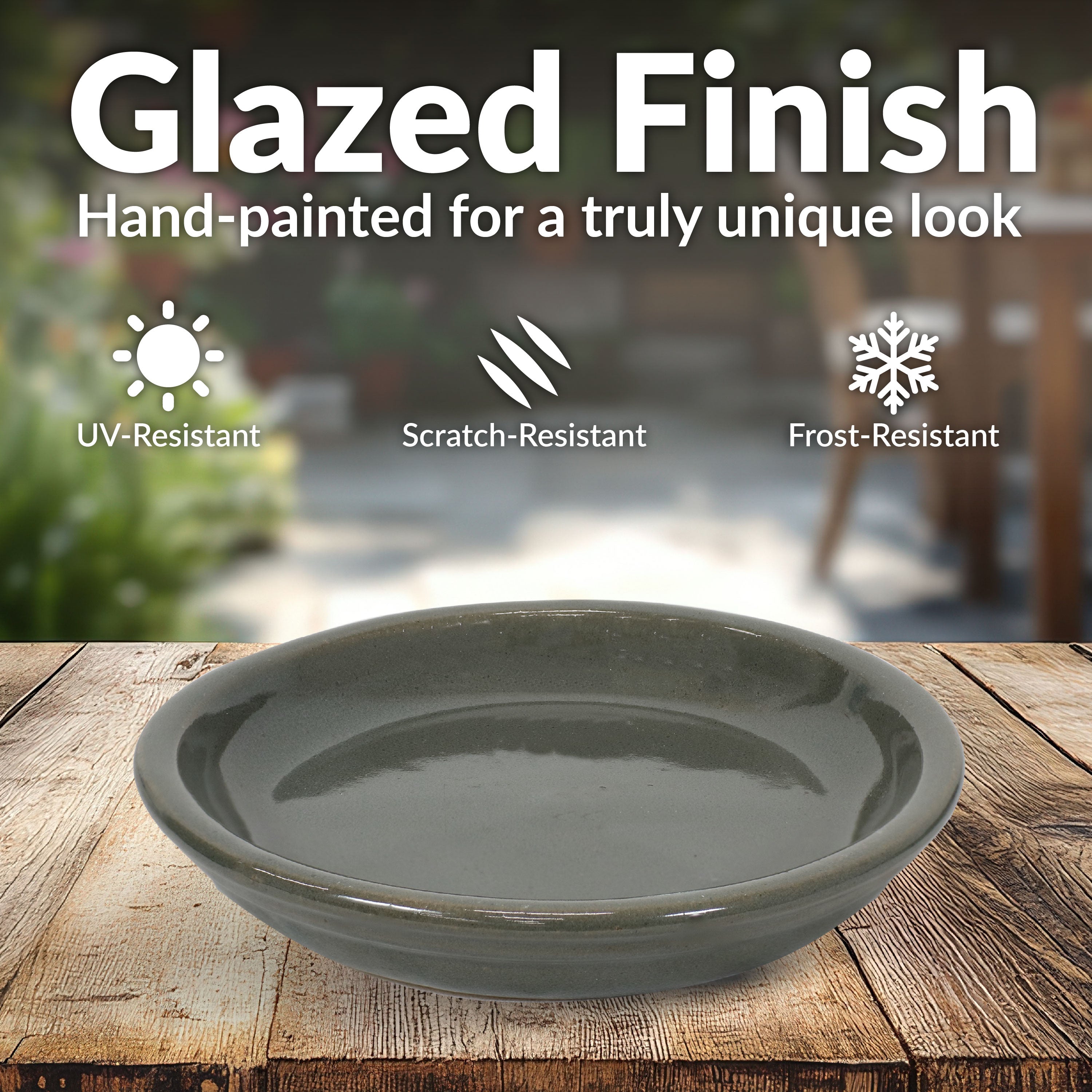 Sunnydaze 4-Pack Glazed Ceramic Plant Saucers for Indoor & Outdoor Potted Plants – Perfect for Home, Garden, and Patio Decor