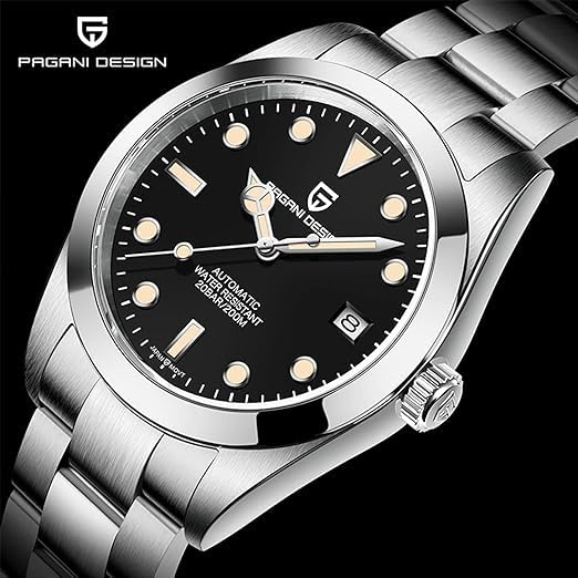 Pagani Design Men's Automatic Diver Watch - 40MM Stainless Steel Waterproof Wristwatch with Sapphire Crystal Glass | Perfect for Diving, Swimming & Everyday Wear
