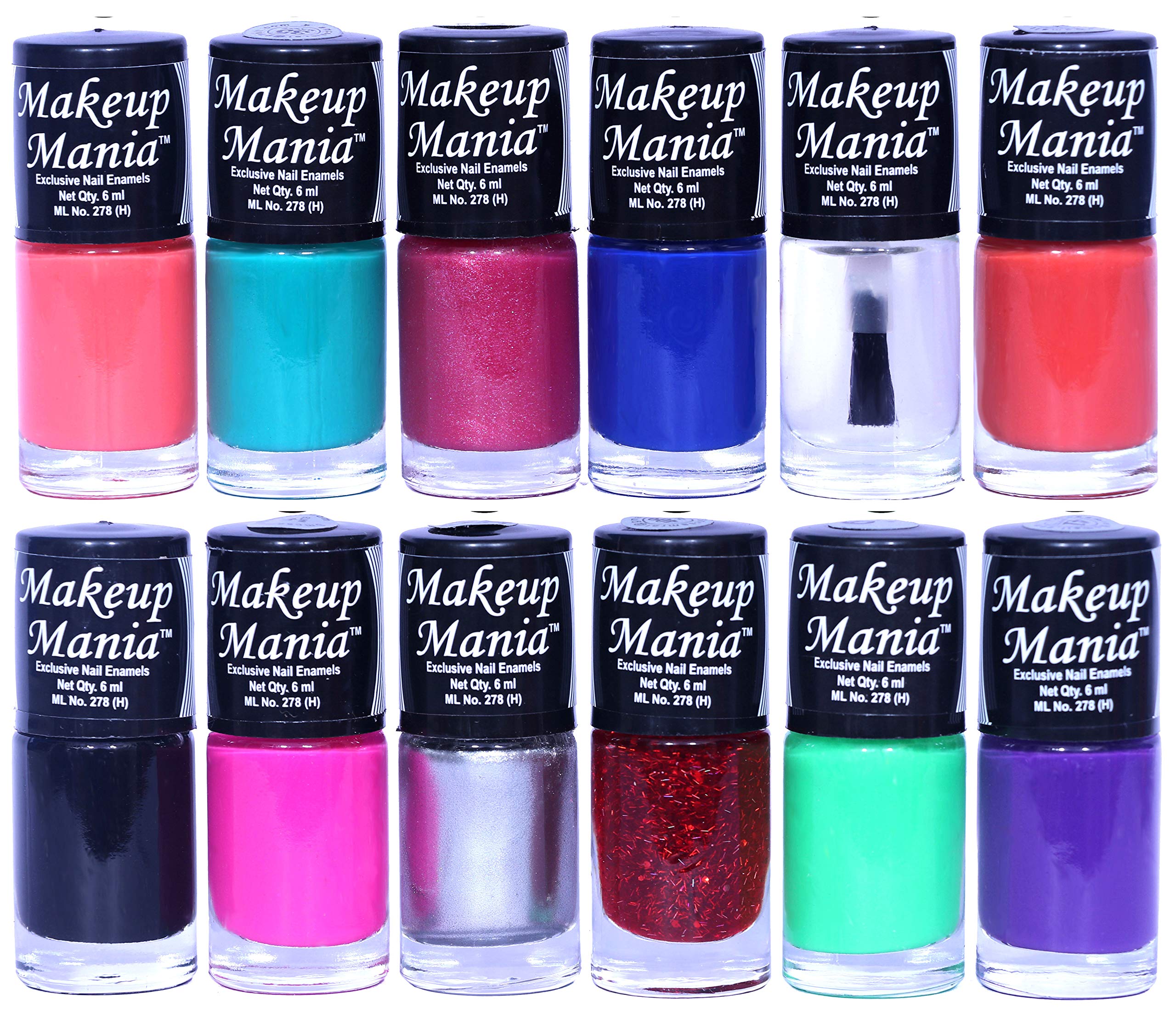 Makeup Mania 12-Piece Nail Polish Set - 6ml Each (Multicolor Combo No.134) - Long Lasting, Non-Toxic Nail Paint for Women - Perfect for Home Manicures, Parties & Gifts