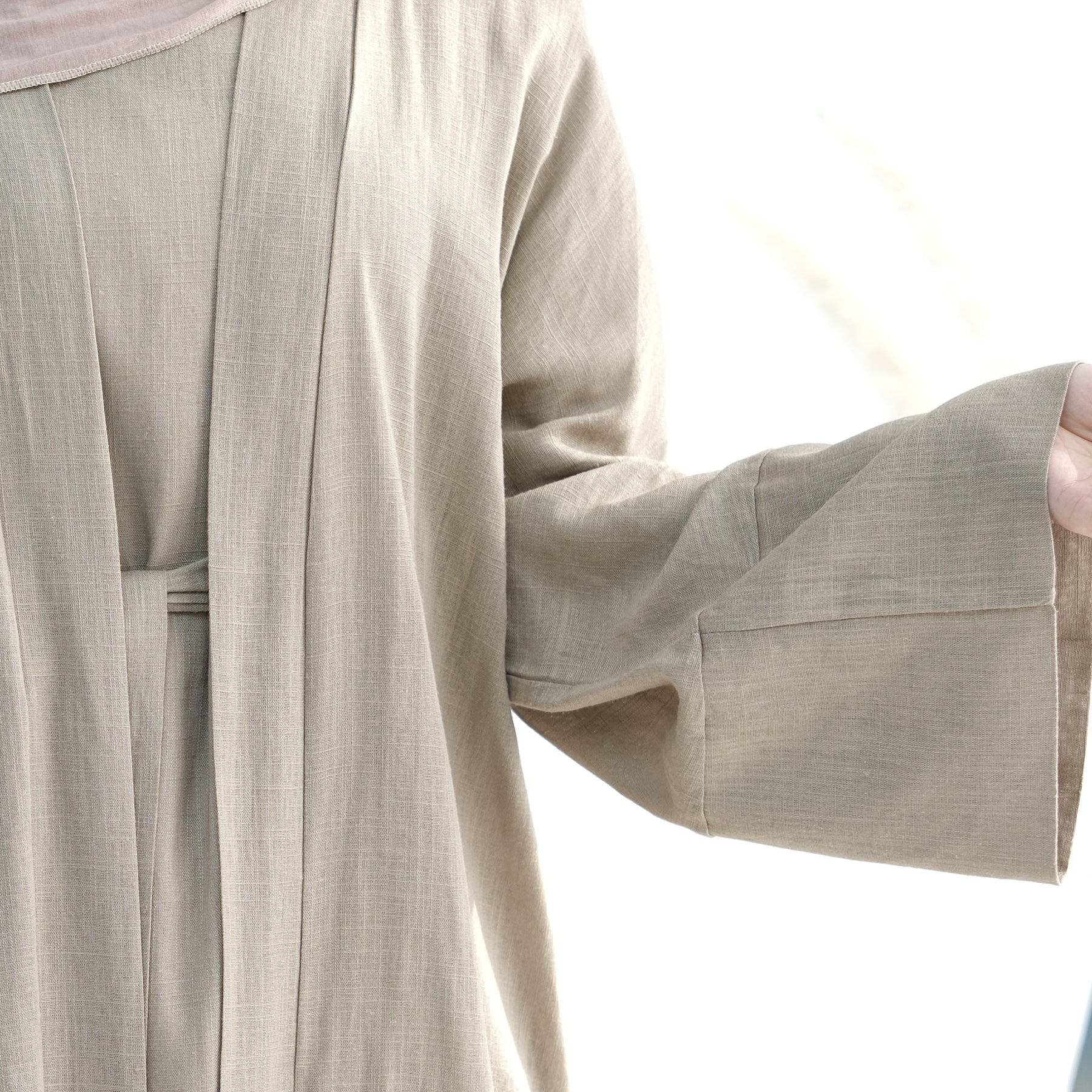 Aviella Women's Linen Pajama Set - Soft Breathable Sleepwear Lounge Outfit in Khaki | Perfect for Summer Nights, Relaxing at Home & Vacation Comfort