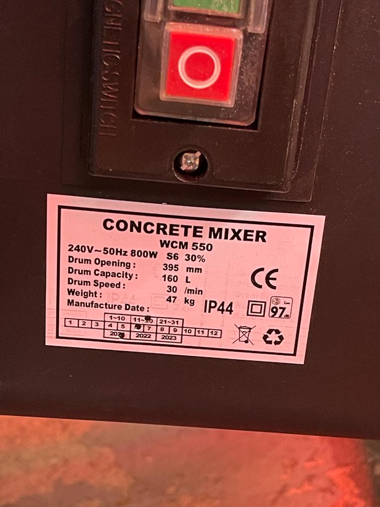 160L Electric Cement Mixer with 240V Motor - Portable Concrete Mixer for Construction & DIY Projects (MIKASA BLUE, Model CMX HGJ160 LG) - Perfect for Building, Renovation & Home Improvement