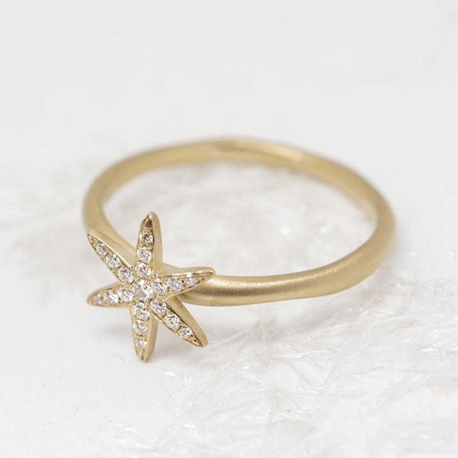 Sparkling Diamond Pave Star Ring - 14K Gold/White Gold/Sterling Silver - Perfect for Engagement, Anniversary & Special Occasion Gifts