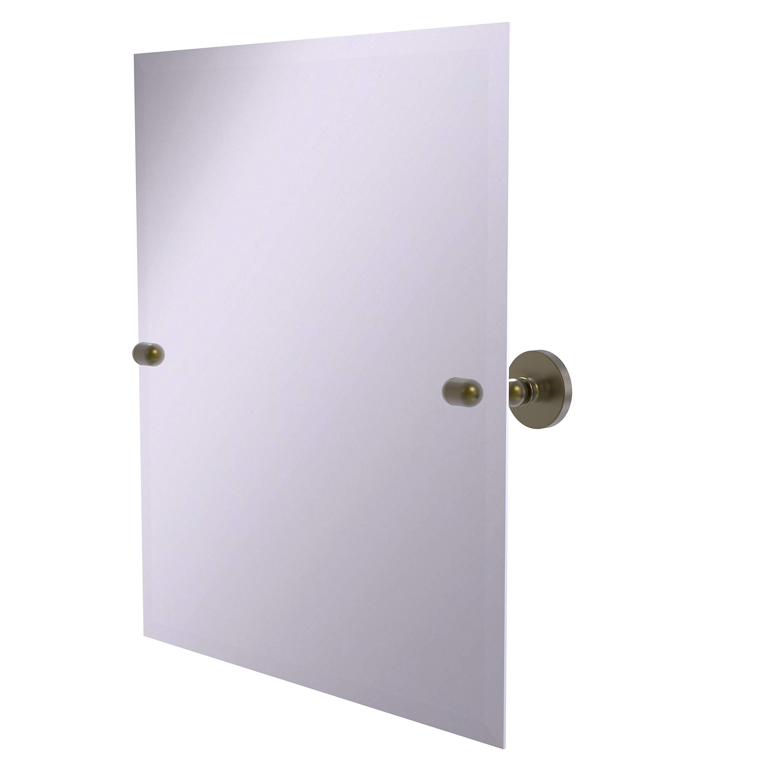 Allied Brass TA-92 Frameless Rectangular Tilt Beveled Edge Wall Mirror in Antique Brass - Perfect for Bathroom, Bedroom, and Entryway Décor