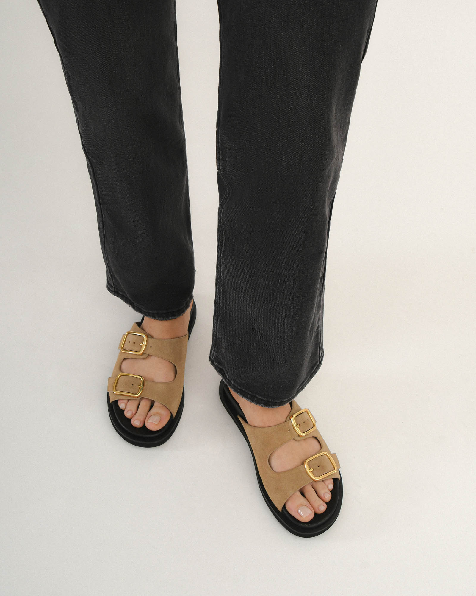 EGON Flat Sandals for Women - Comfortable Marsh Suede Slides - Perfect for Beach, Pool, and Summer Outfits