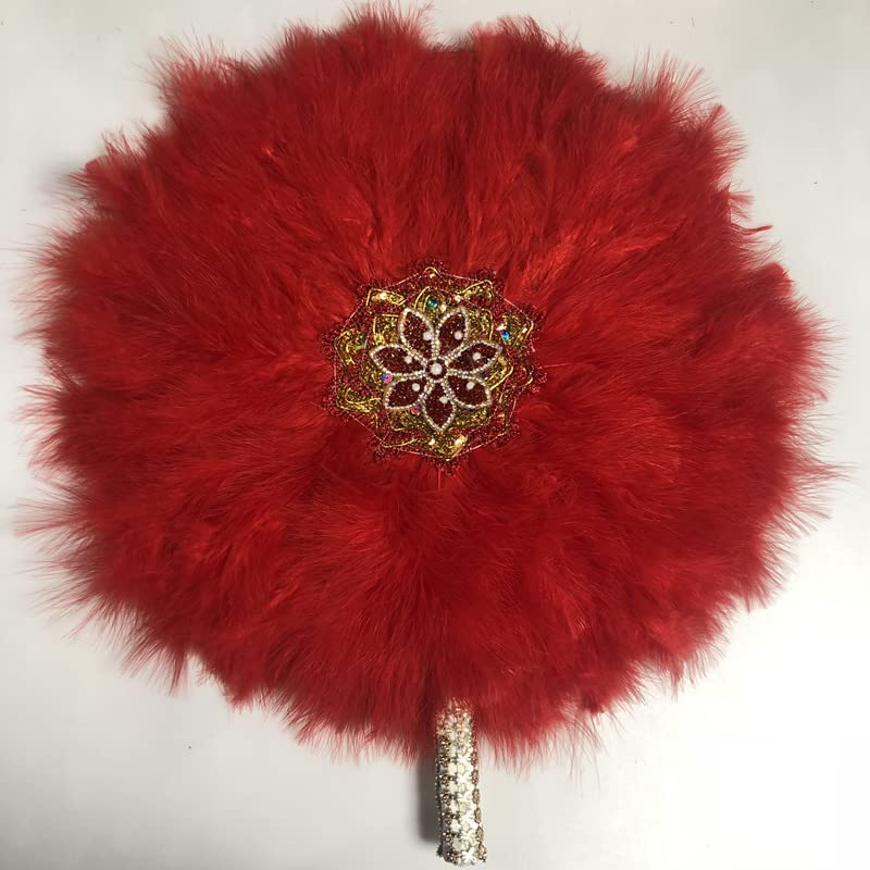 Luxury Handmade African Wedding Feather Fans - Custom DIY Handheld Dance Fans for Wedding Photo Props, Bridal Shower Gifts & Party Favors | Perfect for Cultural Celebrations, Photo Shoots & Special Events