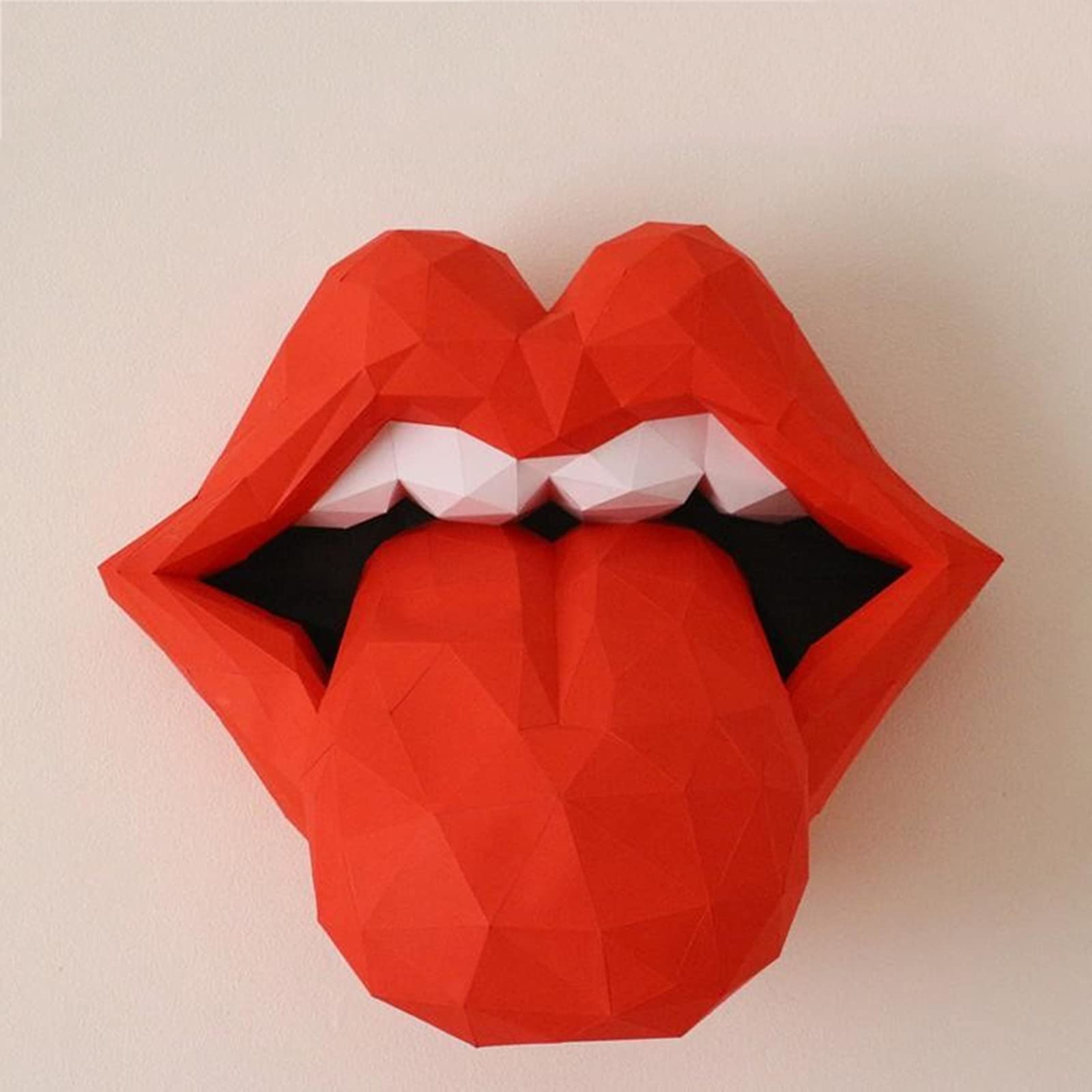 3D Tongue Out Paper Model Kit - DIY Paper Sculpture, Origami Puzzle & Geometric Wall Art - Perfect for Party Decor, Photo Props, Handmade Gifts & Home Decoration