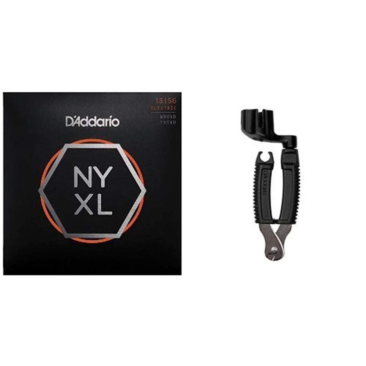 D'Addario NYXL1356W Electric Guitar Strings - Medium Wound 3rd, 13-56 Gauge with Pro-Winder String Cutter Bundle | Premium Nickel Plated Steel for Rock, Metal & Stage Performance