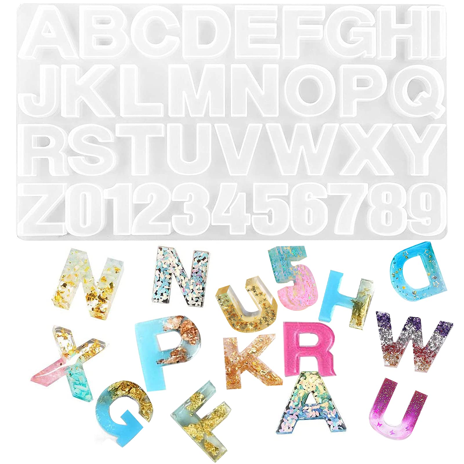 Premium Silicone Alphabet & Number Molds for Resin Jewelry Making - DIY Craft Casting Kit for Personalized Necklaces, Keychains & Home Decor - Perfect for Birthday Gifts, Wedding Favors & Handmade Accessories