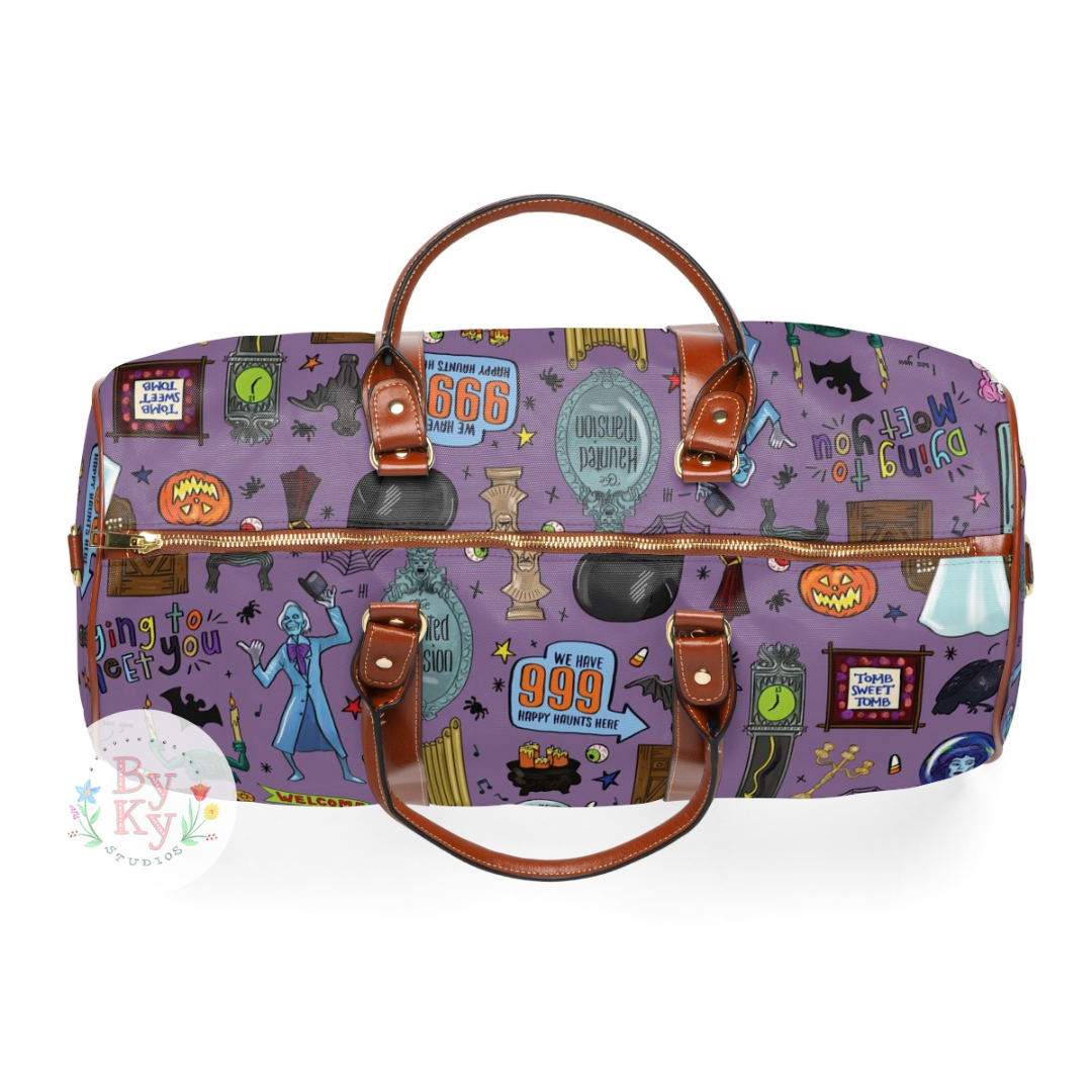 Haunted Mansion Waterproof Duffle Bag - Large Capacity Travel Gym Bag for Ghost Hunting Adventures & Halloween Costume Accessories