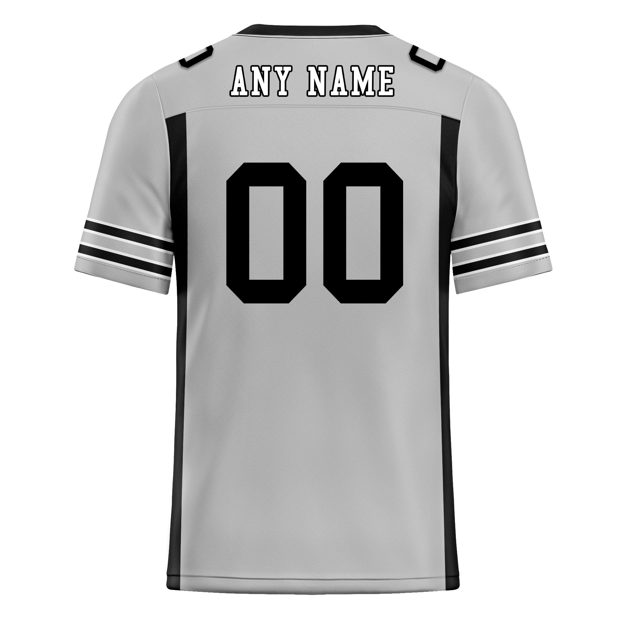 Custom Gray & Black Striped Sleeves Personalized Authentic Football Jersey FBJ02 D06055 - Perfect for Game Day, Team Sports & Fan Apparel