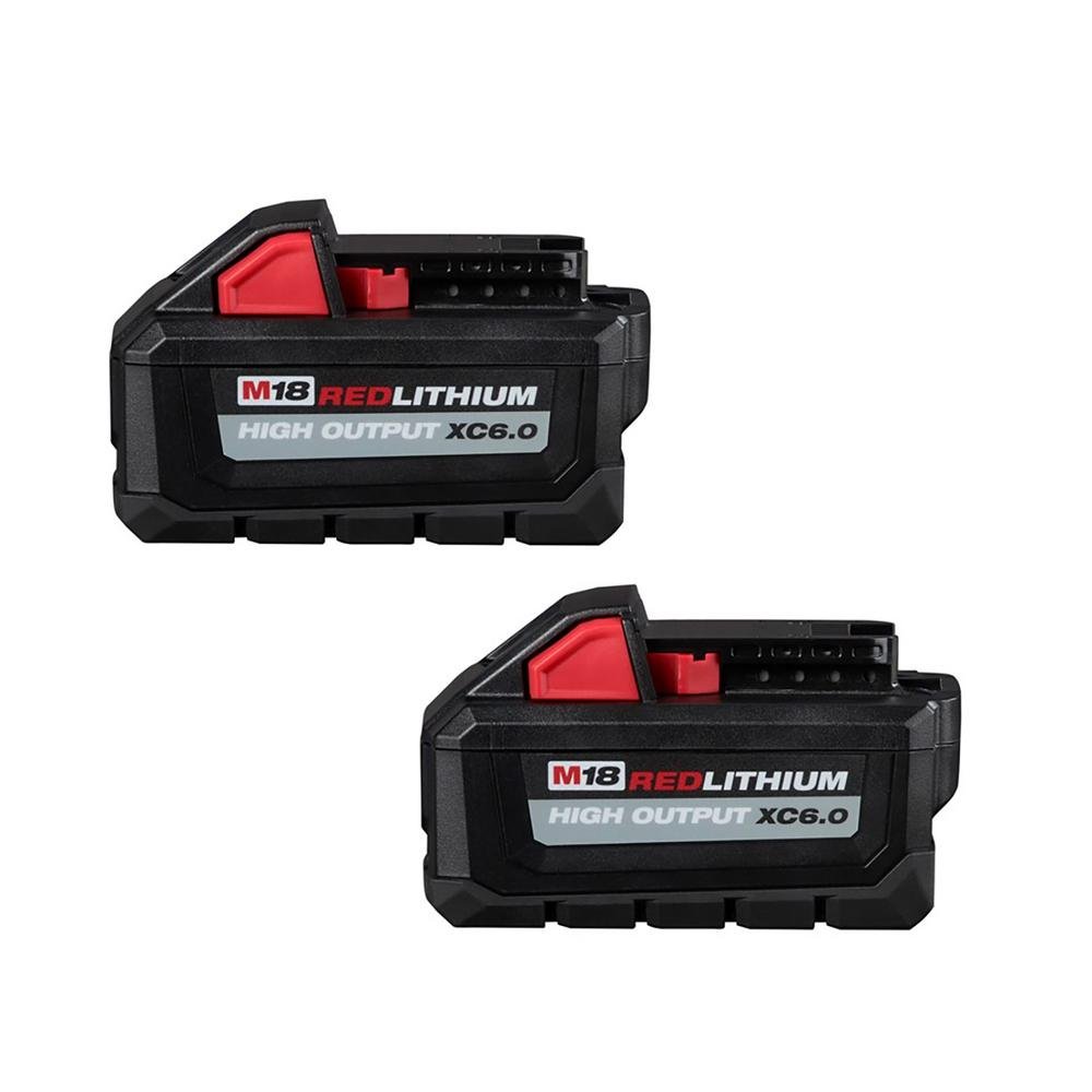 Milwaukee M18 REDLITHIUM HIGH Output XC6.0 Battery Pack - 6.0Ah 18V Cordless Power Tool Battery - Compatible with Milwaukee M18 Tools - Perfect for Drills, Saws, and Outdoor Power Equipment