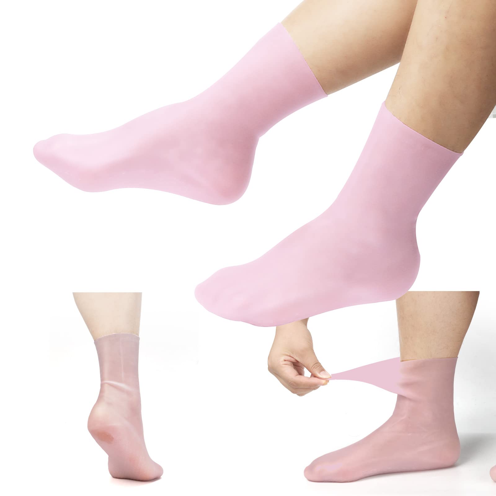 2pcs Moisturizing Gel Socks for Women - Soft Silicone Foot Care for Dry Skin & Cracked Heels - Home Spa & Night Treatment