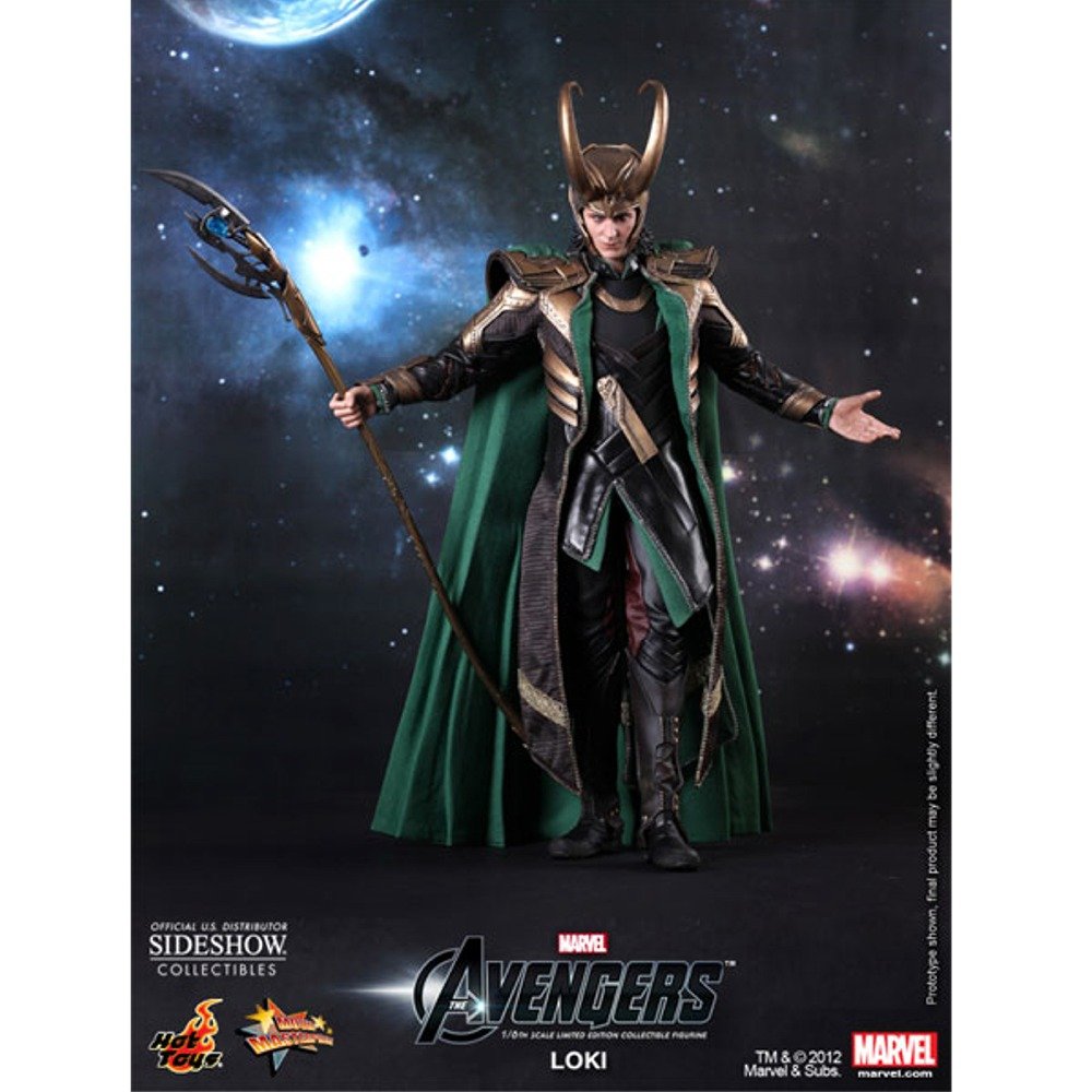 Hot Toys The Avengers Movie Masterpiece 1/6 Scale Loki Action Figure 32 cm - Collectible Marvel Superhero Figurine for Display & Cosplay Enthusiasts