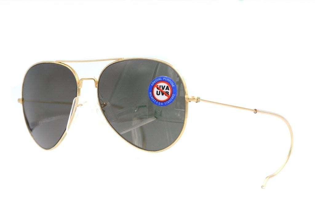 American Optical OPS Command Aviator Sunglasses - Classic Aviator Style with Curl Temples for Men & Women - Perfect for Military, Outdoor Adventures & Everyday Wear
