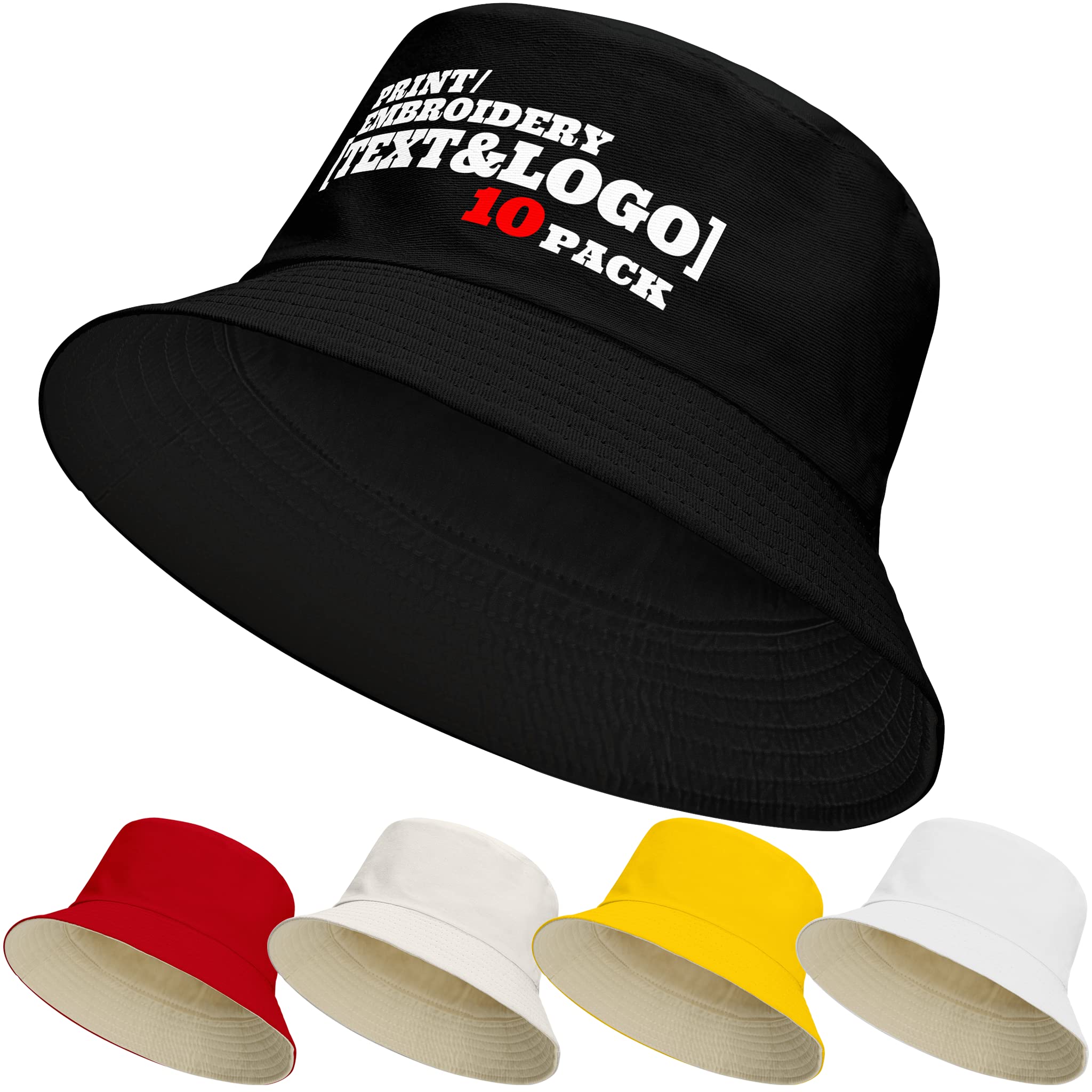 Pranboo® 10 Pack Custom Hats - Bulk Snapback Trucker Caps for Embroidery & Logo Printing - Dad Hats for Men & Women - Perfect for Promotions, Events & Team Uniforms