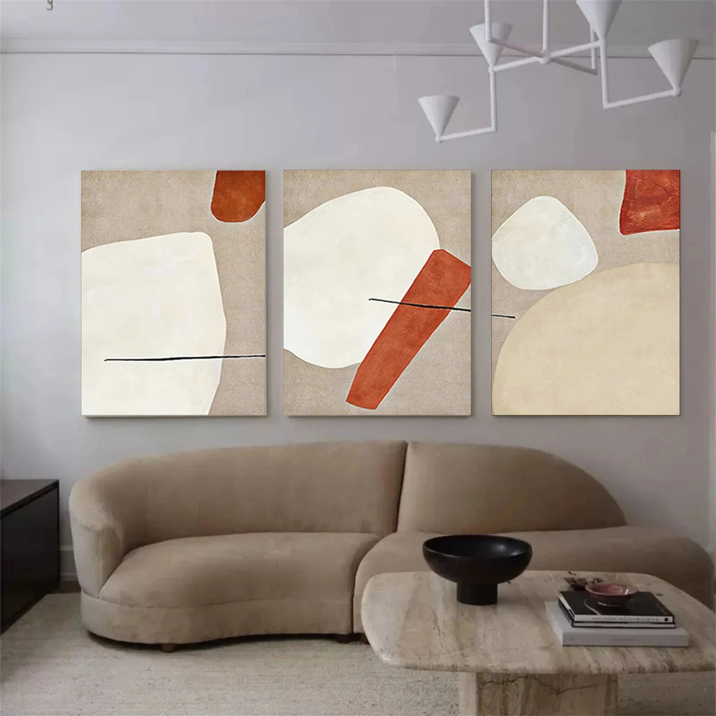 Abstract Tranquility Set of 3 Wall Art Prints - Modern Minimalist Home Decor for Living Room, Bedroom & Office - #AB139 - Perfect for Creating a Calming Atmosphere in Any Space