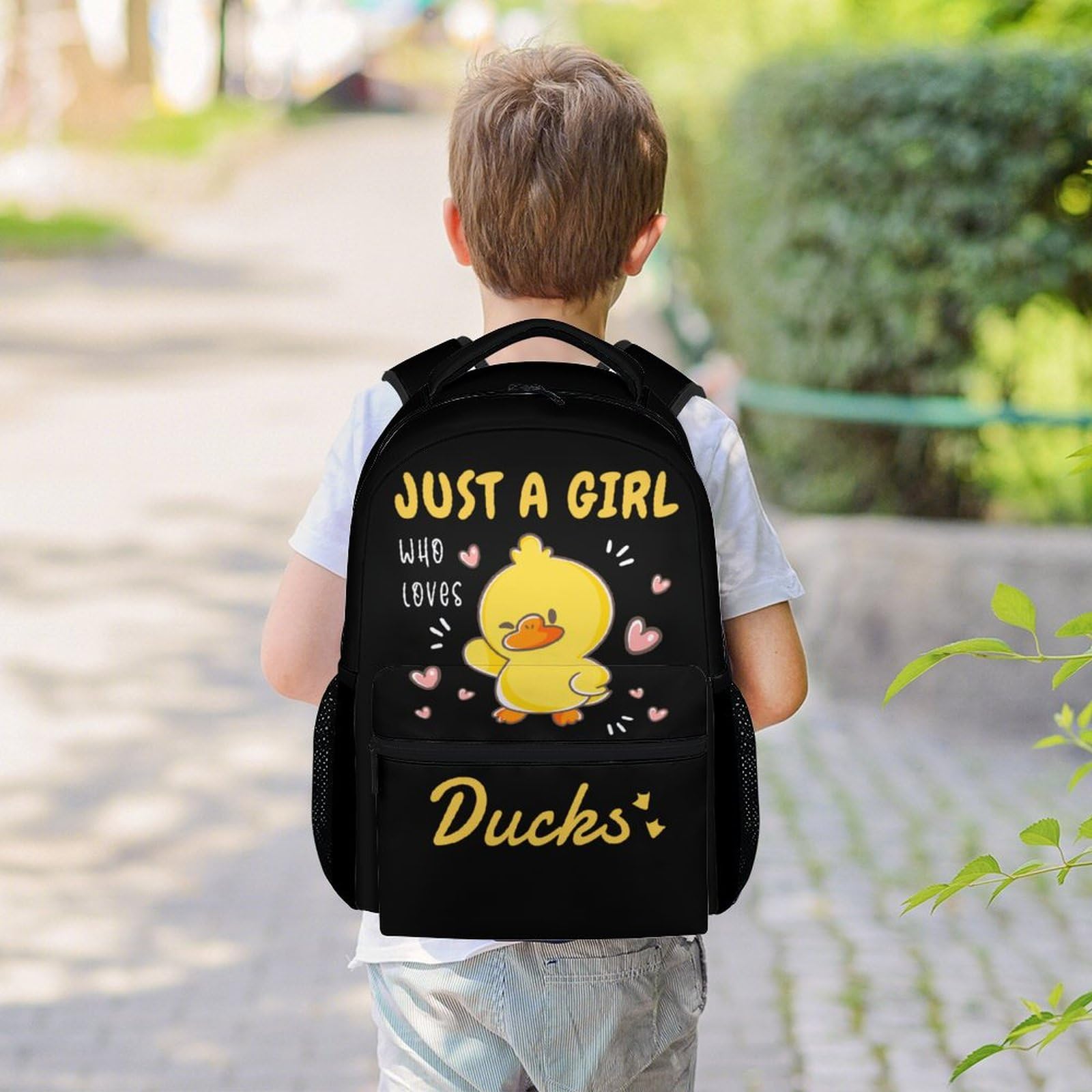 Cute Duck Backpack for Kids - 17 Inch Lightweight School Backpack for Girls, Waterproof Bookbag for Elementary Students - Perfect for School, Travel & Daily Use
