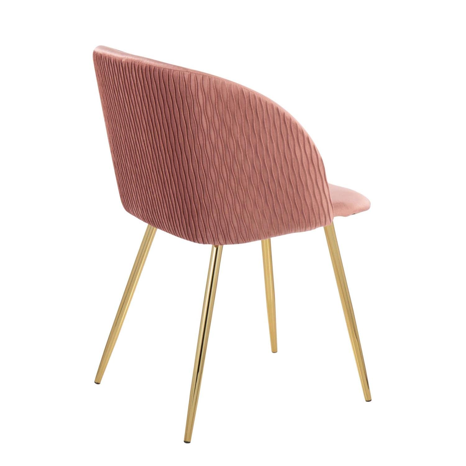 LumiSource Fran Pleated Waves Chair - Set of 2 Modern Upholstered Dining Chairs with Wave Design for Kitchen, Dining Room & Home Office | Comfortable Seating for Family Meals & Entertaining Guests