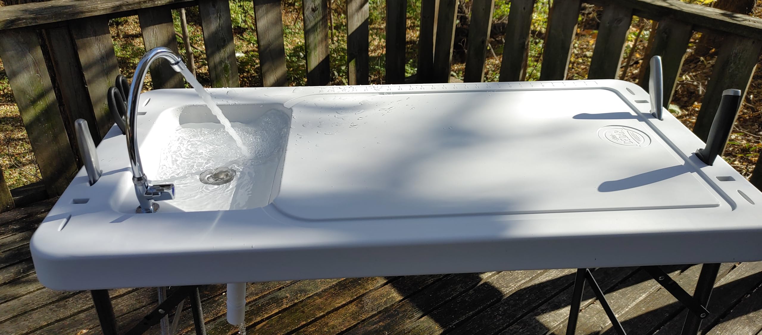 Old Cedar Outfitters Portable Fish and Game Cleaning Table with Stainless Steel Sink & Foldable Legs - Outdoor Hunting, Camping, and Fishing Gear for Easy Field Dressing