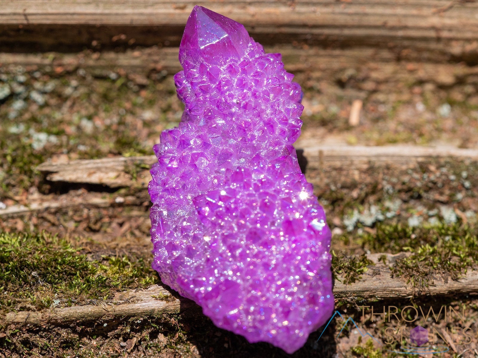 Natural Aura Quartz Crystal Cluster - Ruby Pink Rainbow Quartz for Healing & Metaphysical Use | Spiritual Decor, Meditation & Home Decoration (R0578)