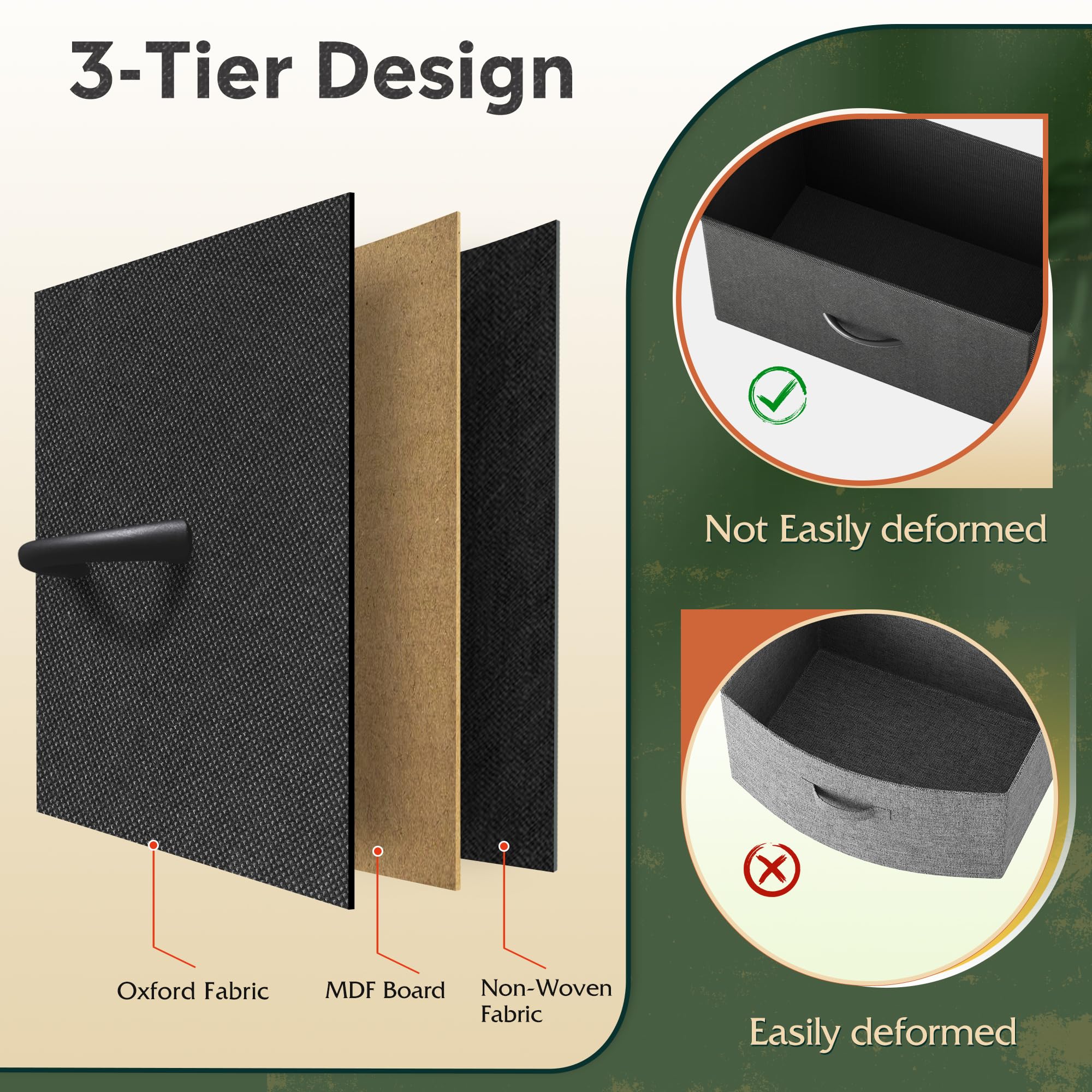 WLIVE 8-Drawer Fabric Dresser for Bedroom - Tall Storage Tower with Fabric Bins, Double Dresser Chest for Closet, Living Room & Hallway - Black & Rustic Brown - Perfect for Organizing Clothes, Toys & Home Essentials